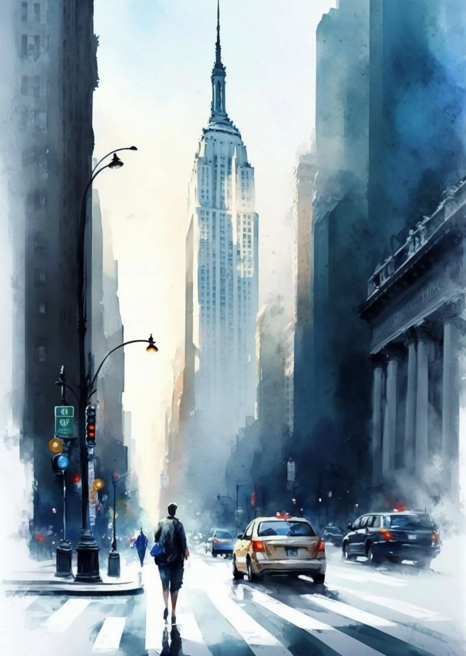 New York'ta Bir Gün metal tablo