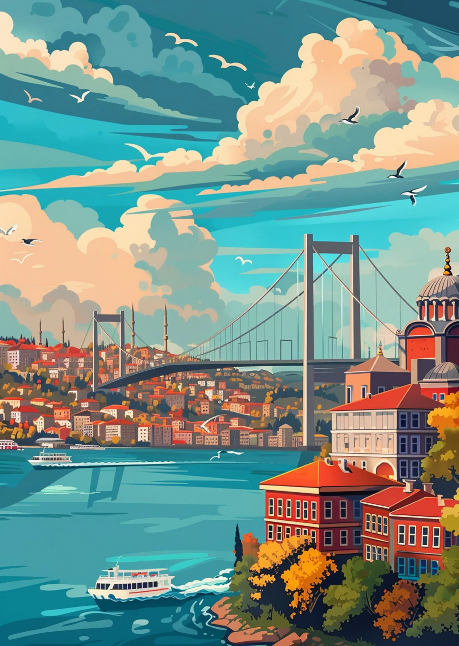 Bosphorus Bridge: İstanbul'un İkonik Yapısı metal tablo