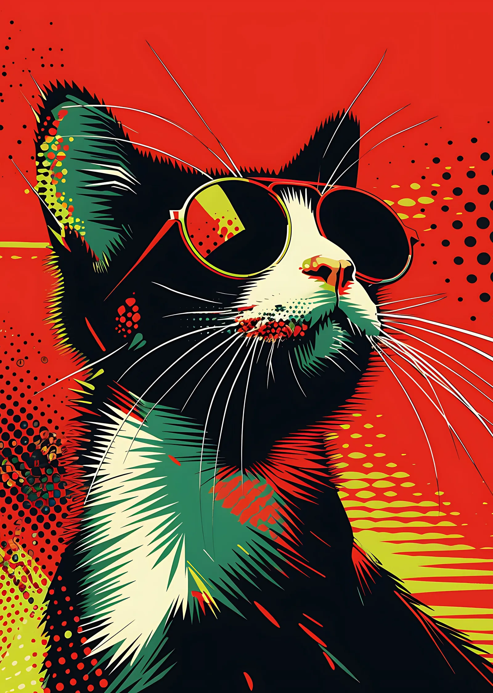 Süper Havalı Kedi metal tablo