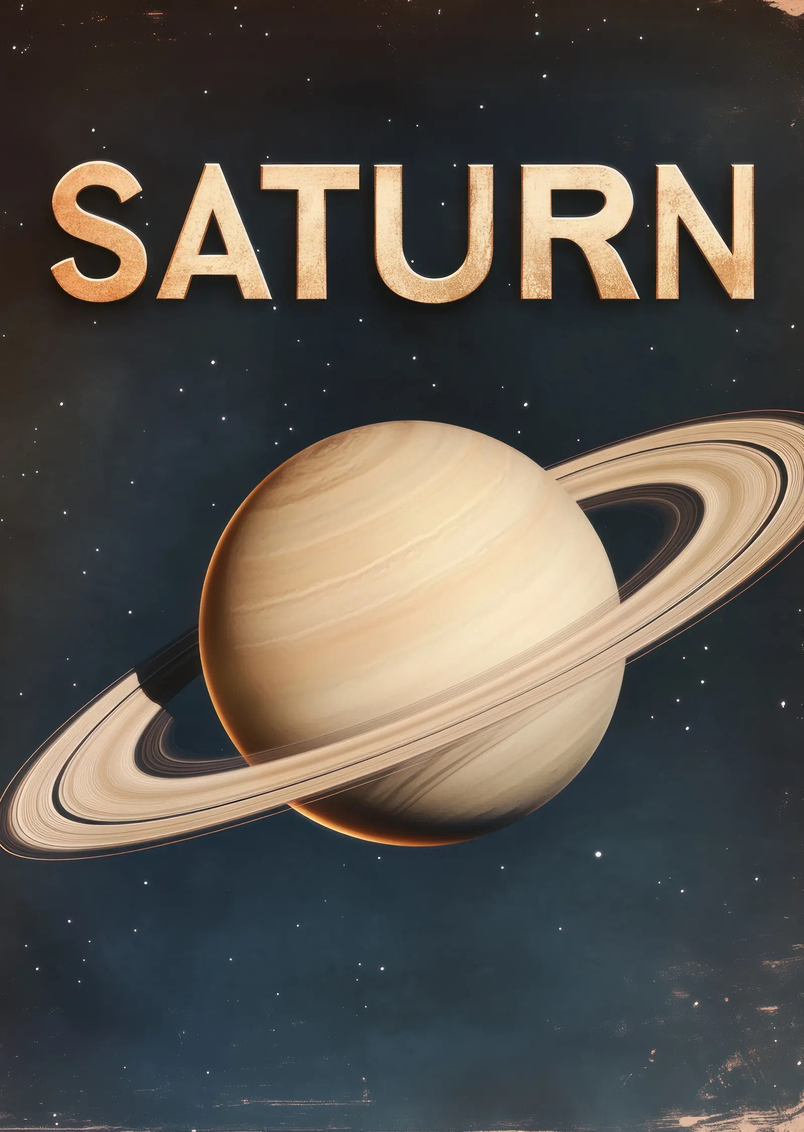 Satürn Gezegeni metal tablo