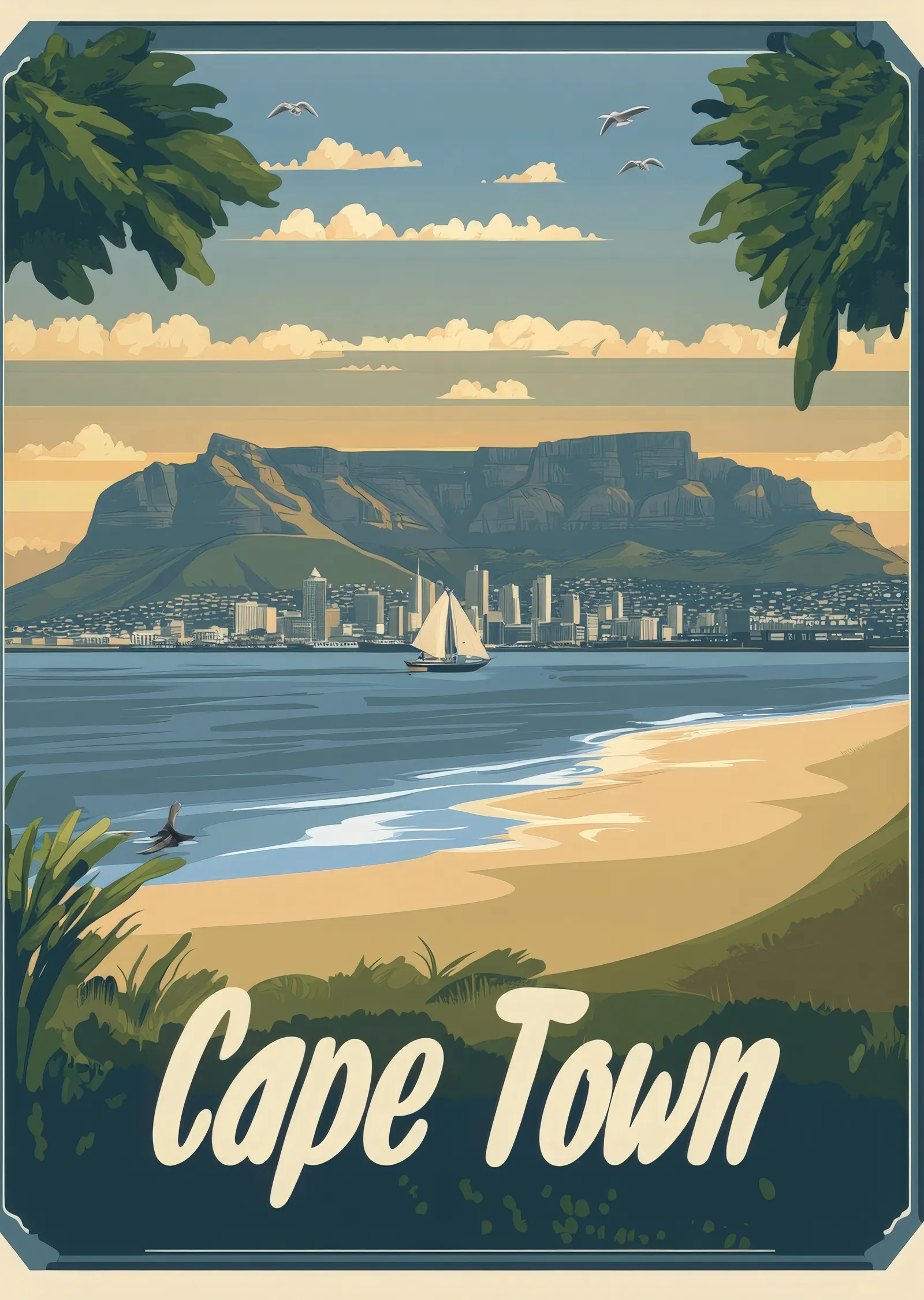 Cape Town: Masa Dağı metal tablo