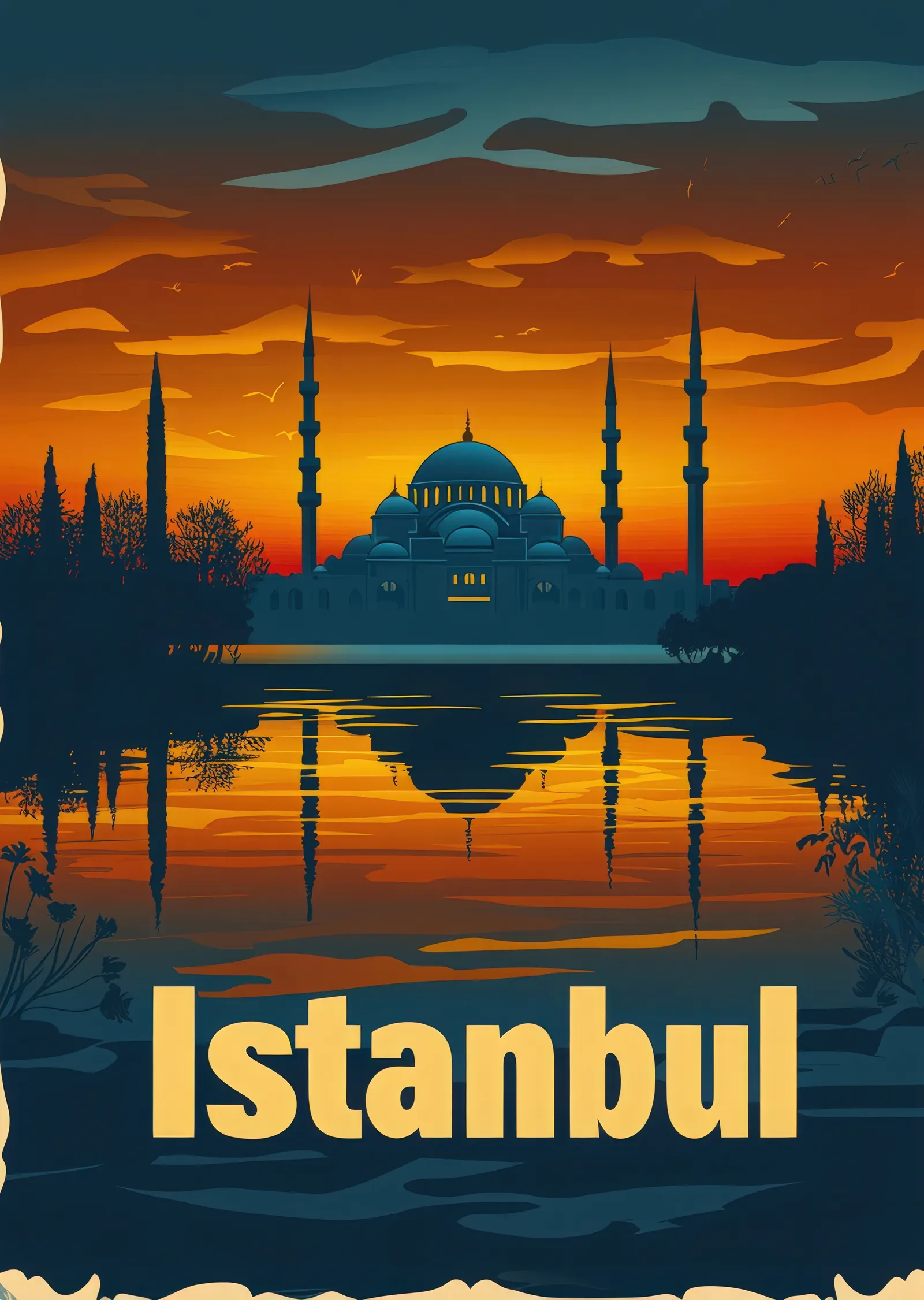 İstanbul Silüeti metal tablo