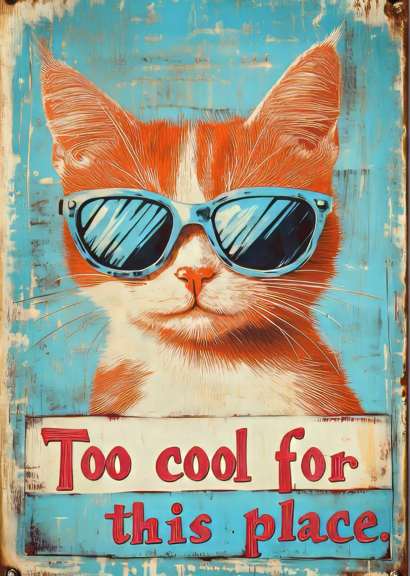 Too Cool For This Place: Kedi metal tablo