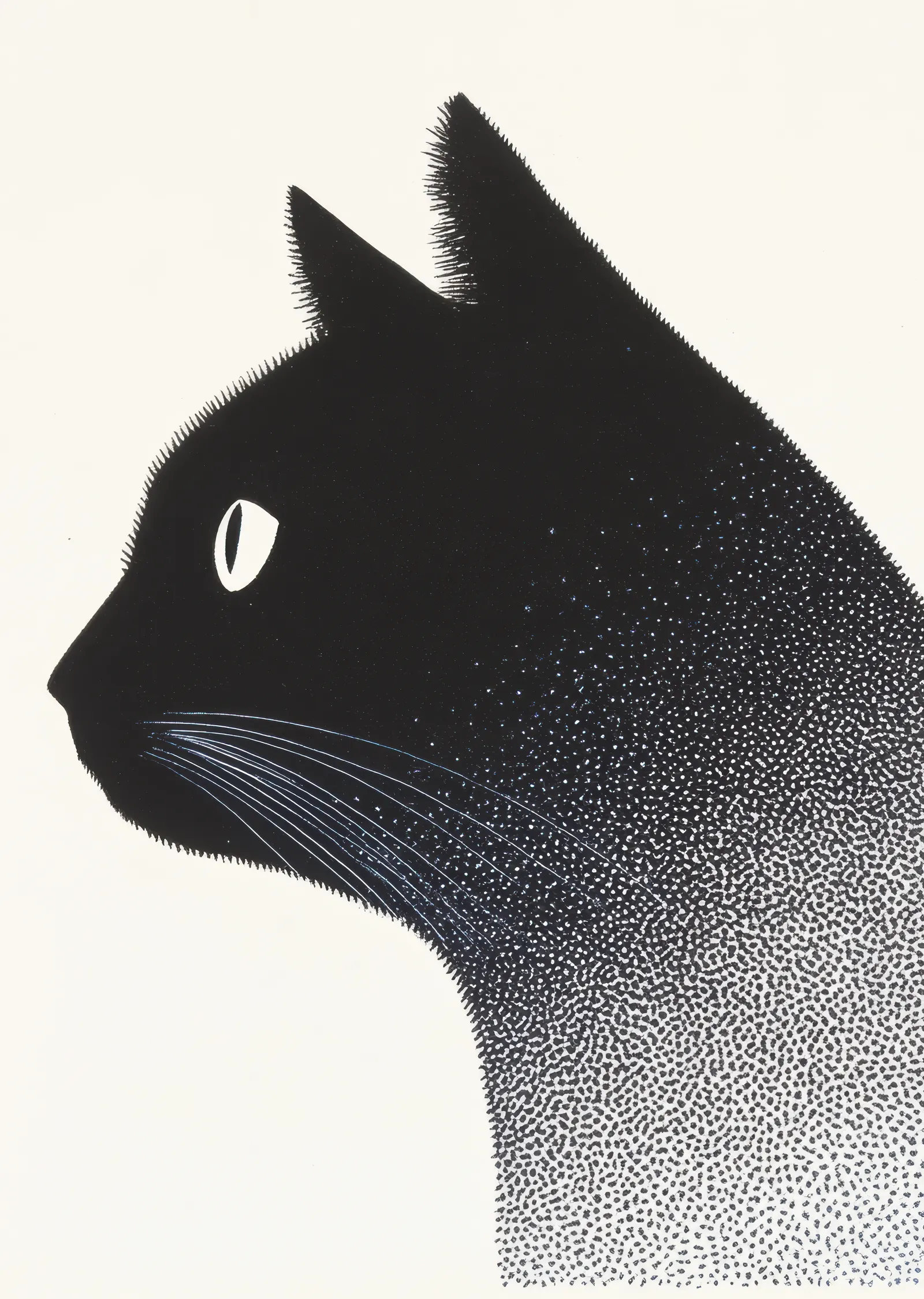 Minimalist Siyah Kedi Silueti metal tablo