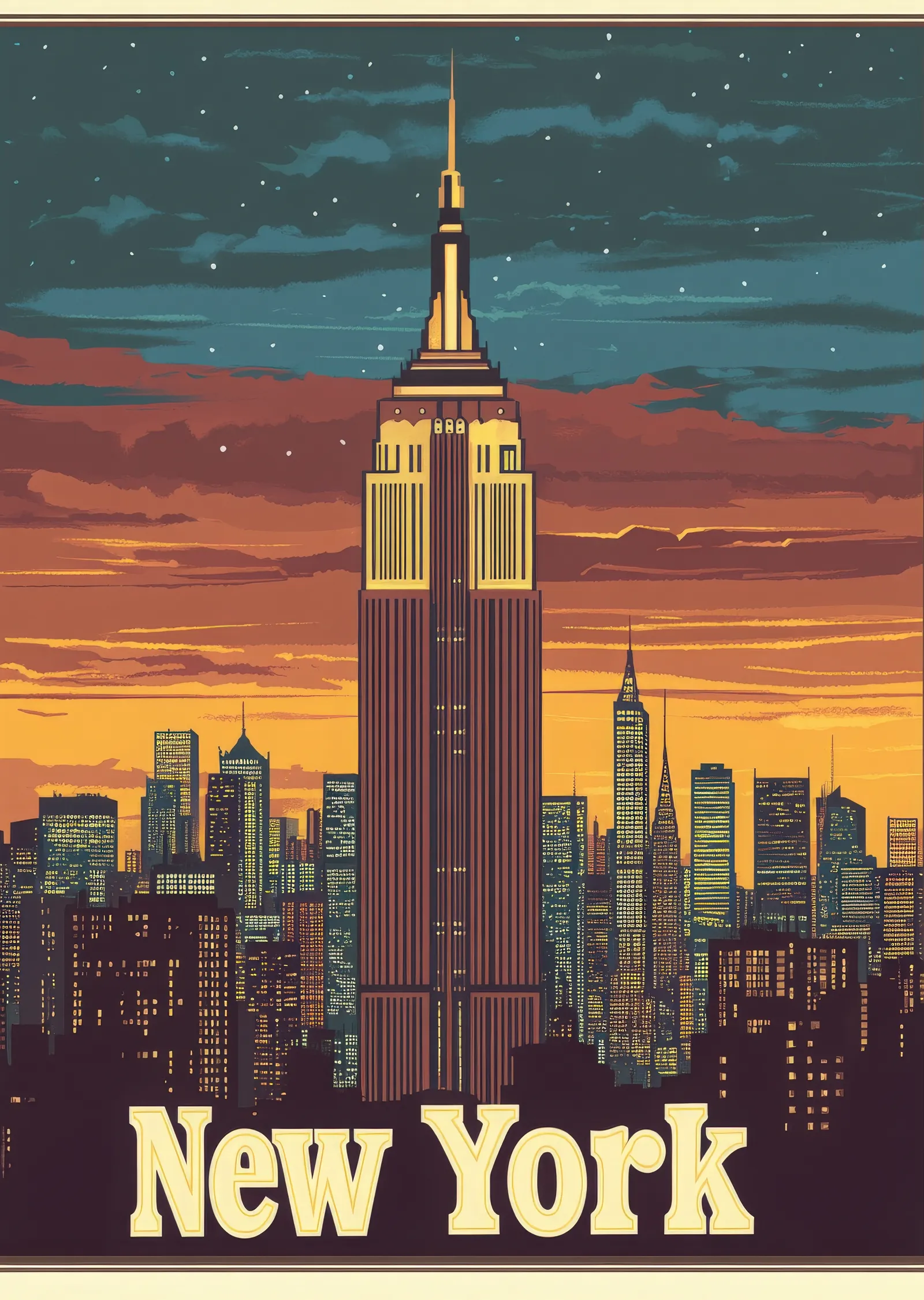New York: Empire State Rüyası metal tablo