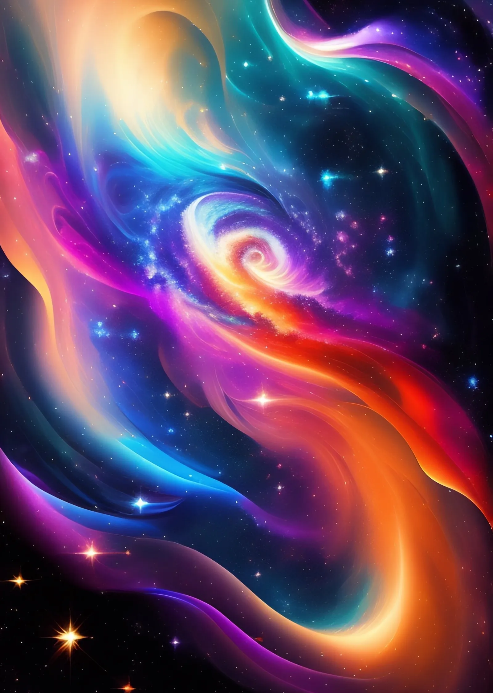 Kozmik Nebula: Renkli Evren Dansı metal tablo