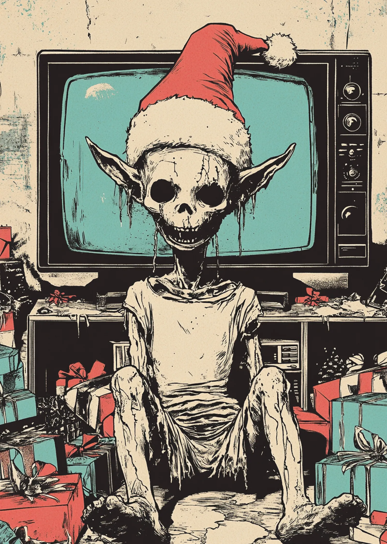 Noel Baba Kafatası metal tablo