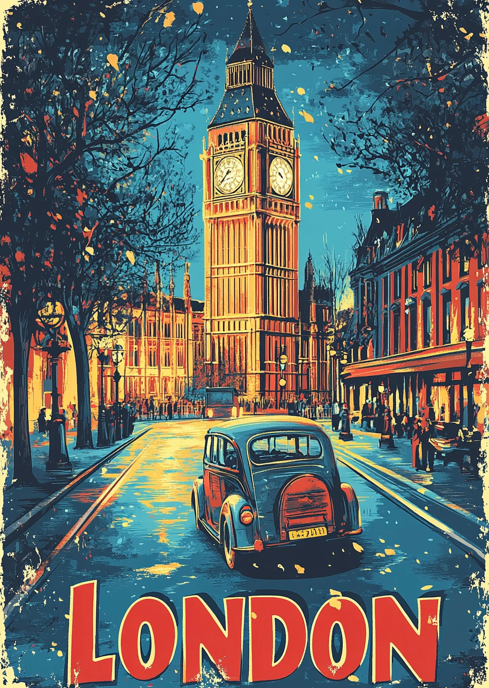 Londra Big Ben metal tablo