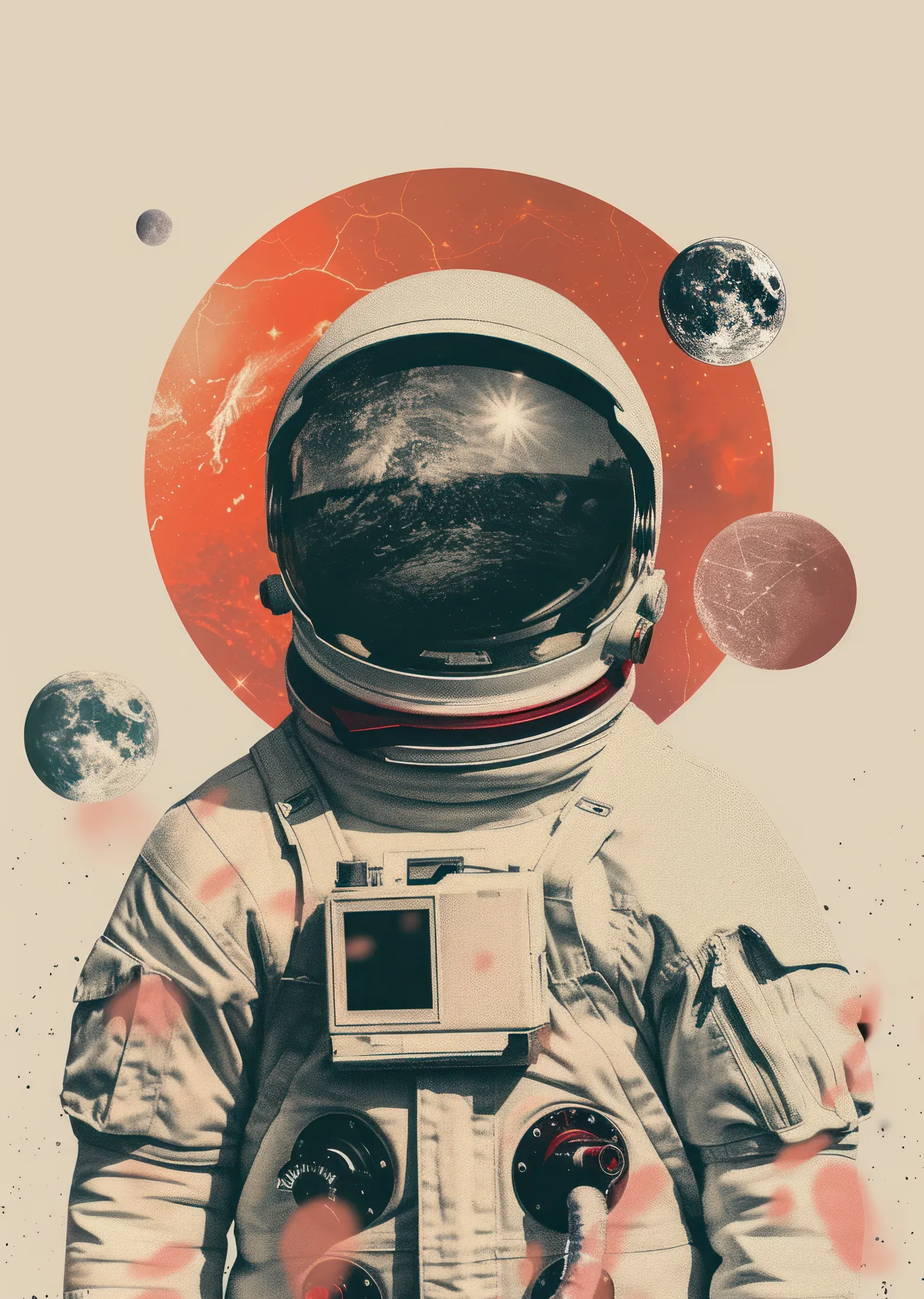 Uzay Keşif Temalı Astronot metal tablo