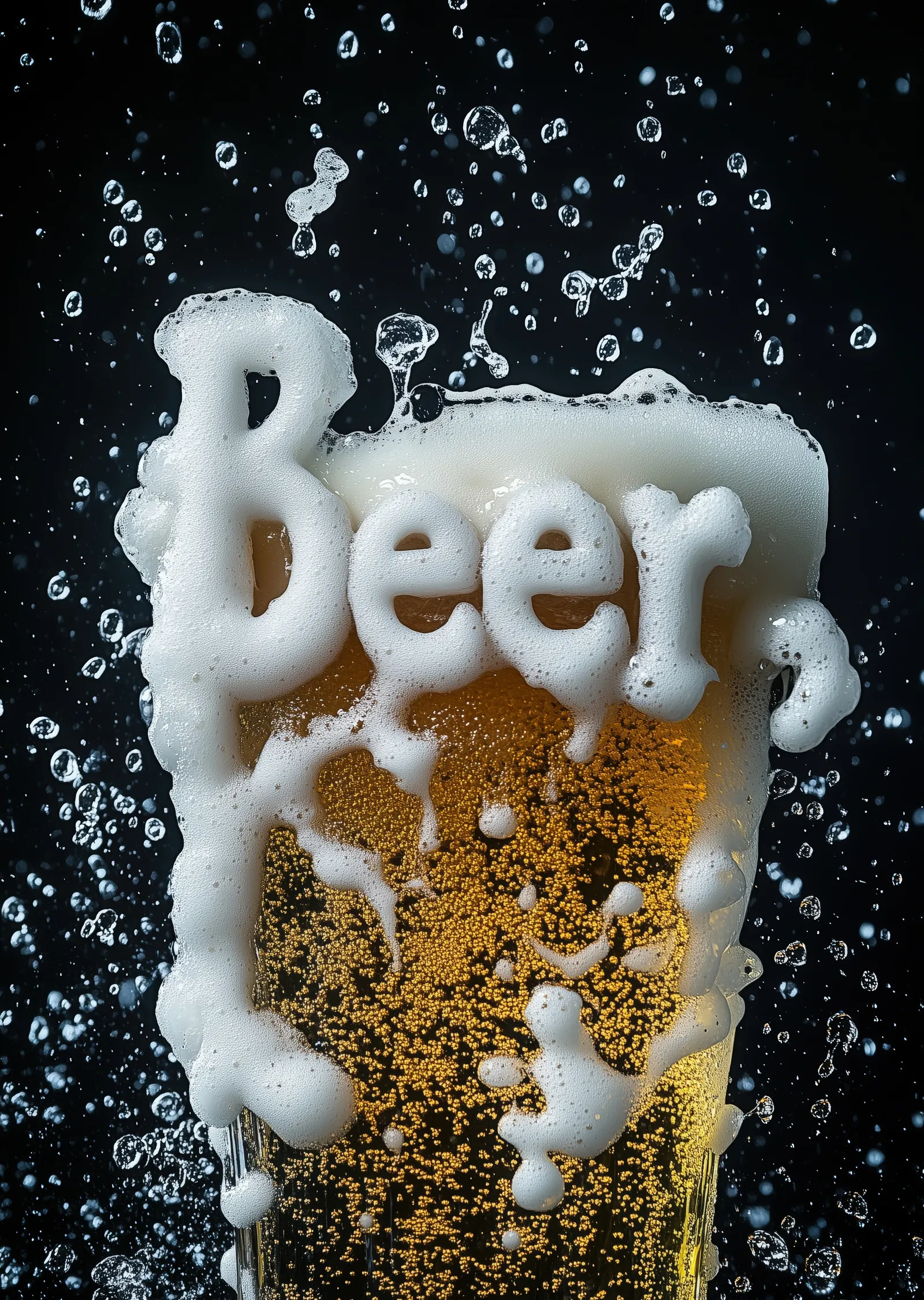 Bira Köpüğüyle Yazılmış 'Beer' metal tablo