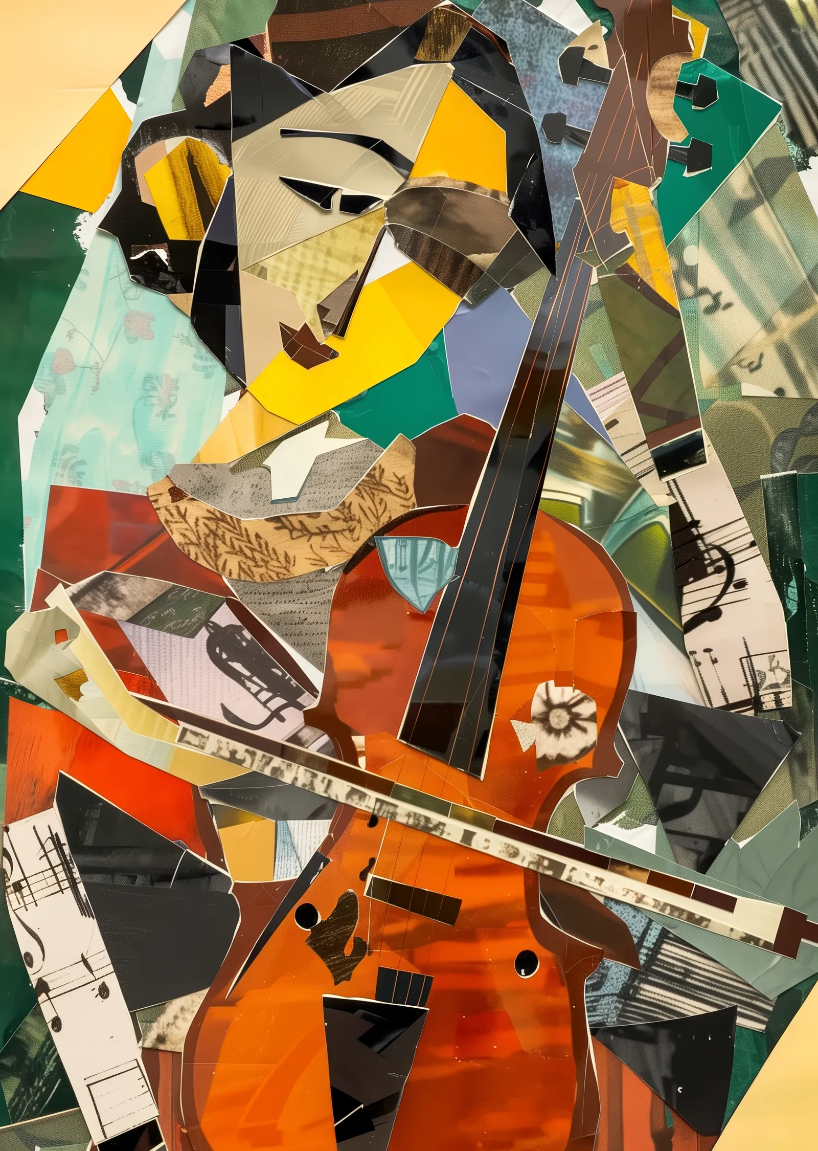 Müzik ve Sanat: Keman Çalan Kadın metal tablo
