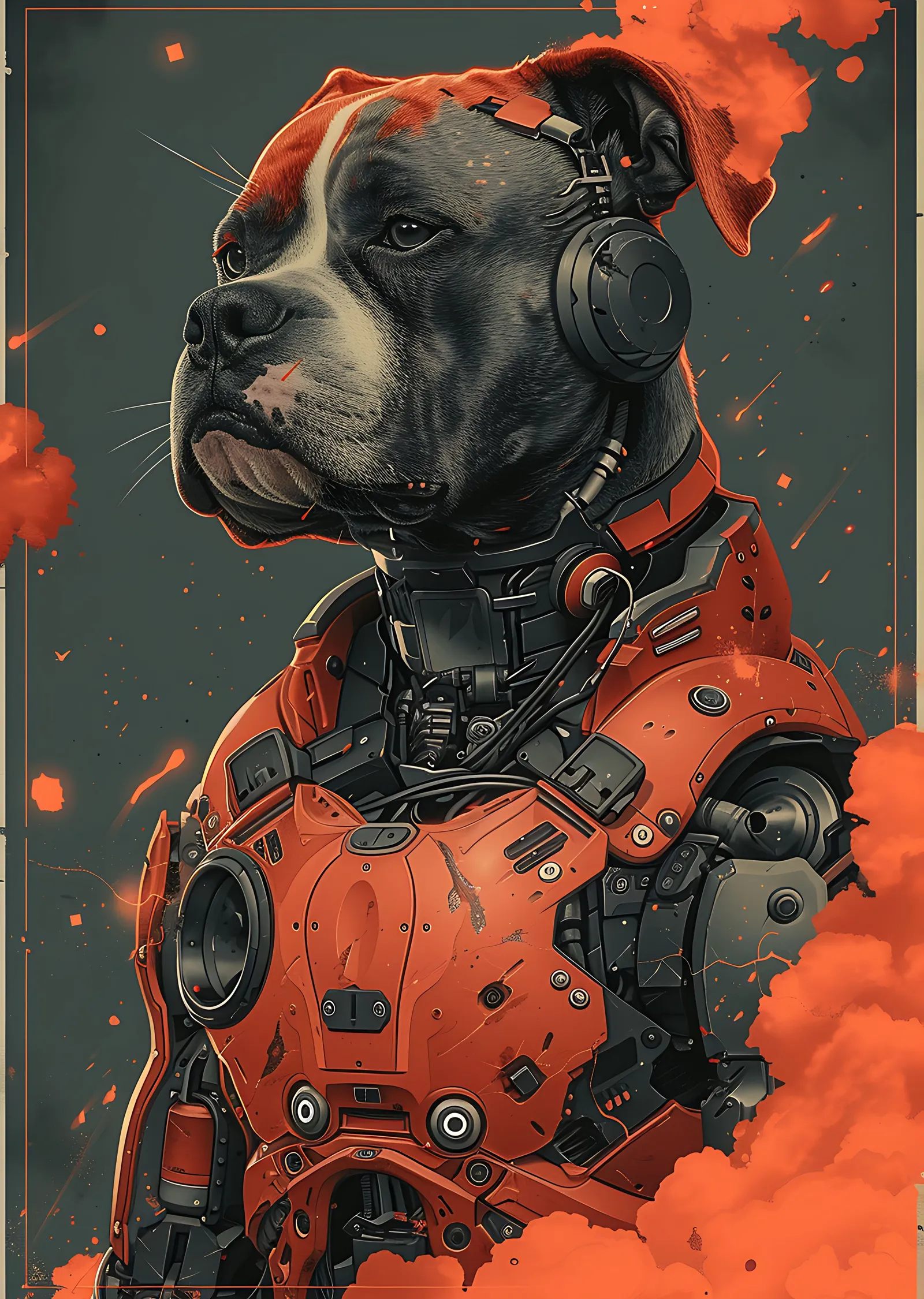 Kıbrıs Robot Köpek metal tablo