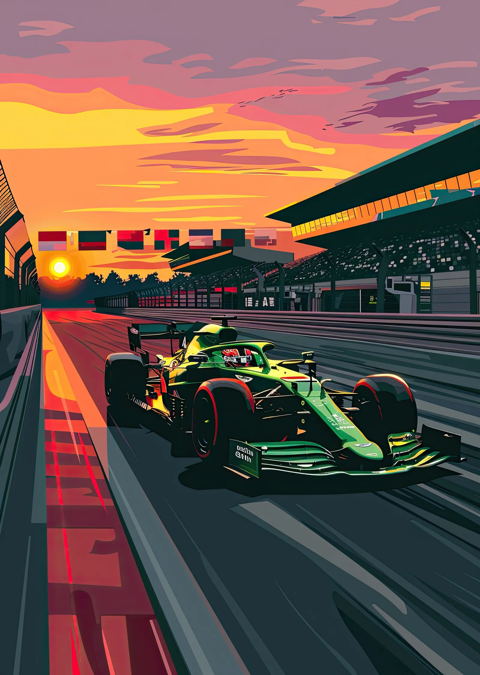 F1 Yarış Arabası metal tablo