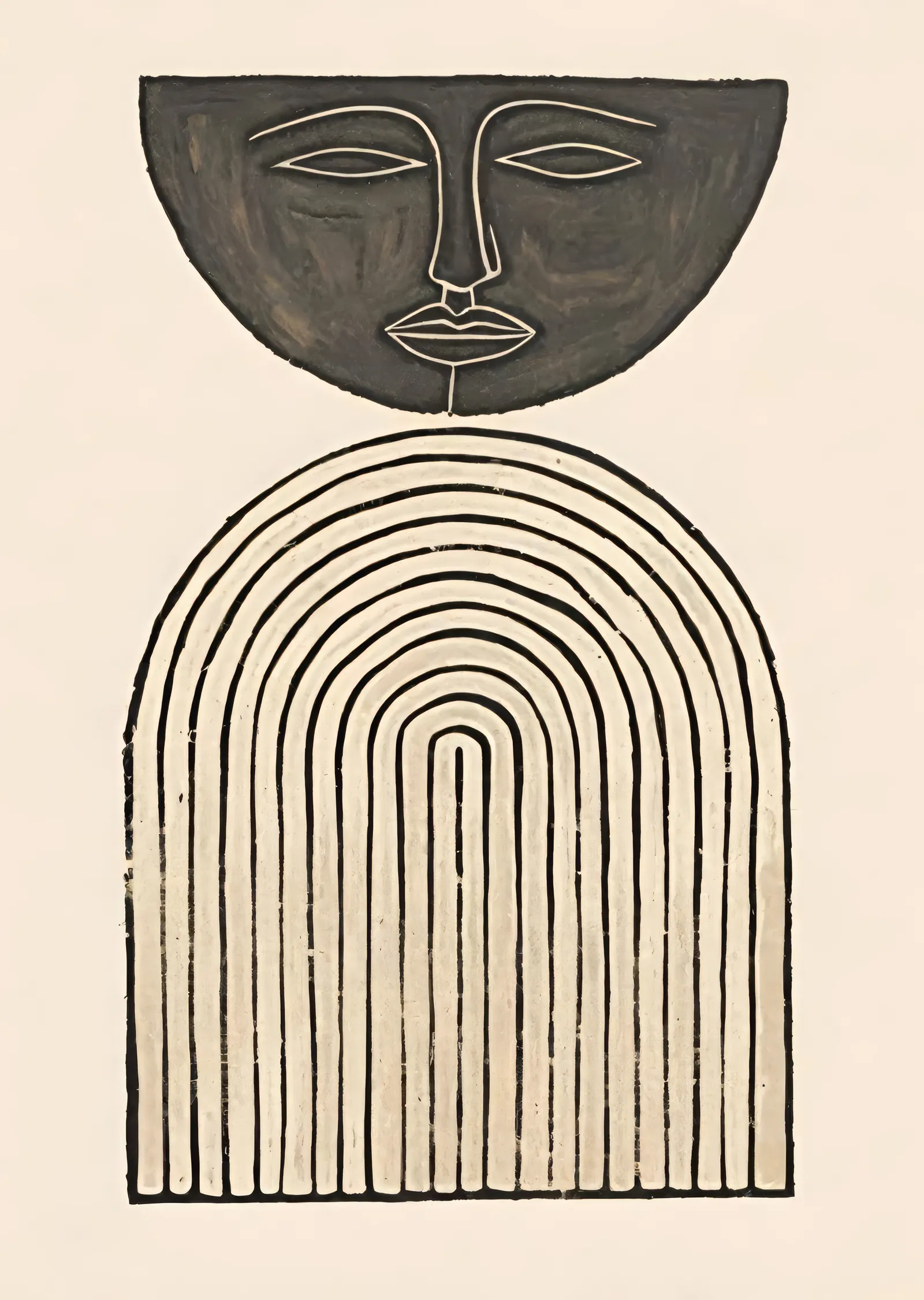 Minimalist Soyut Yüz metal tablo