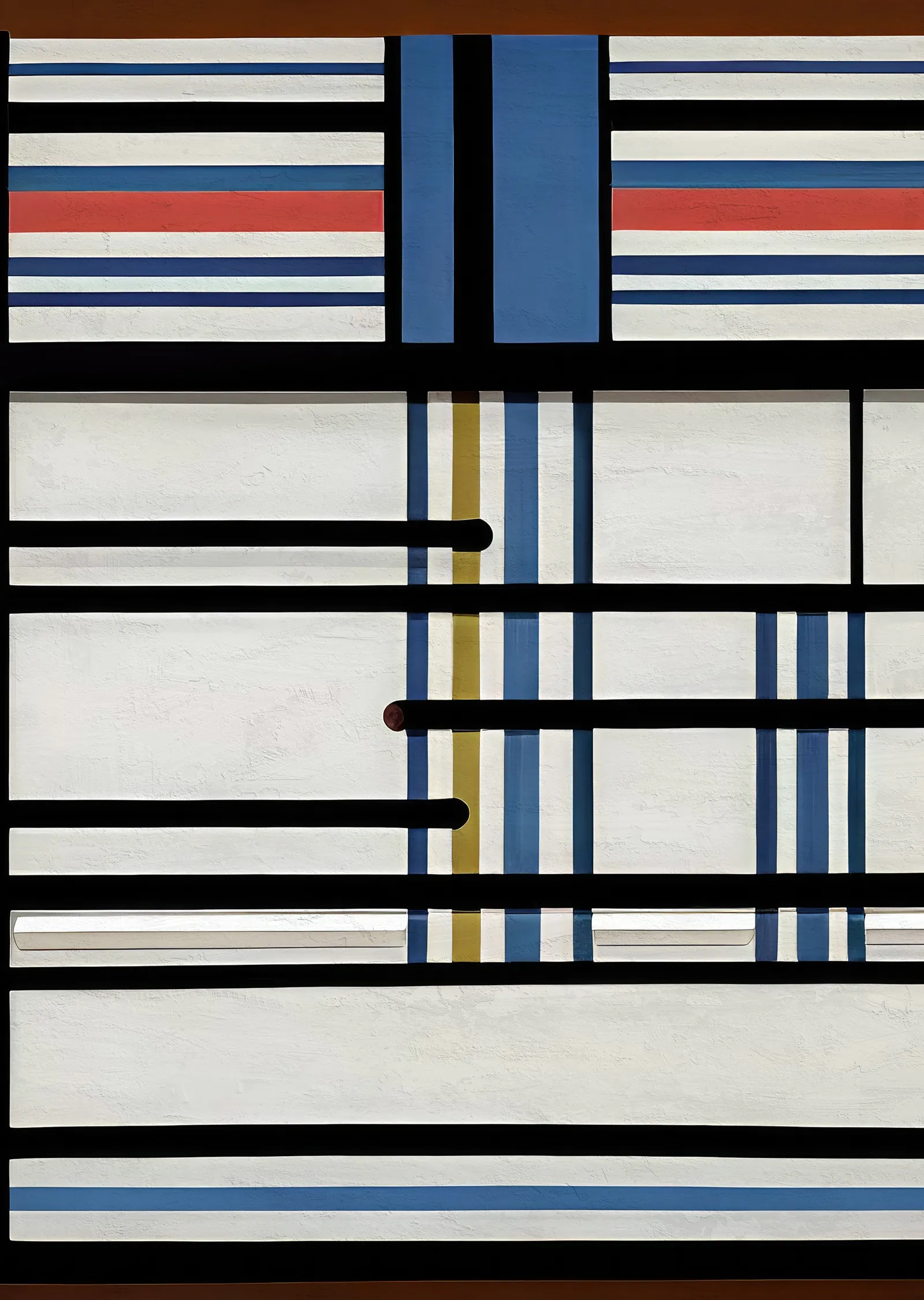 De Stijl Yatay Çizgi Kompozisyonu metal tablo