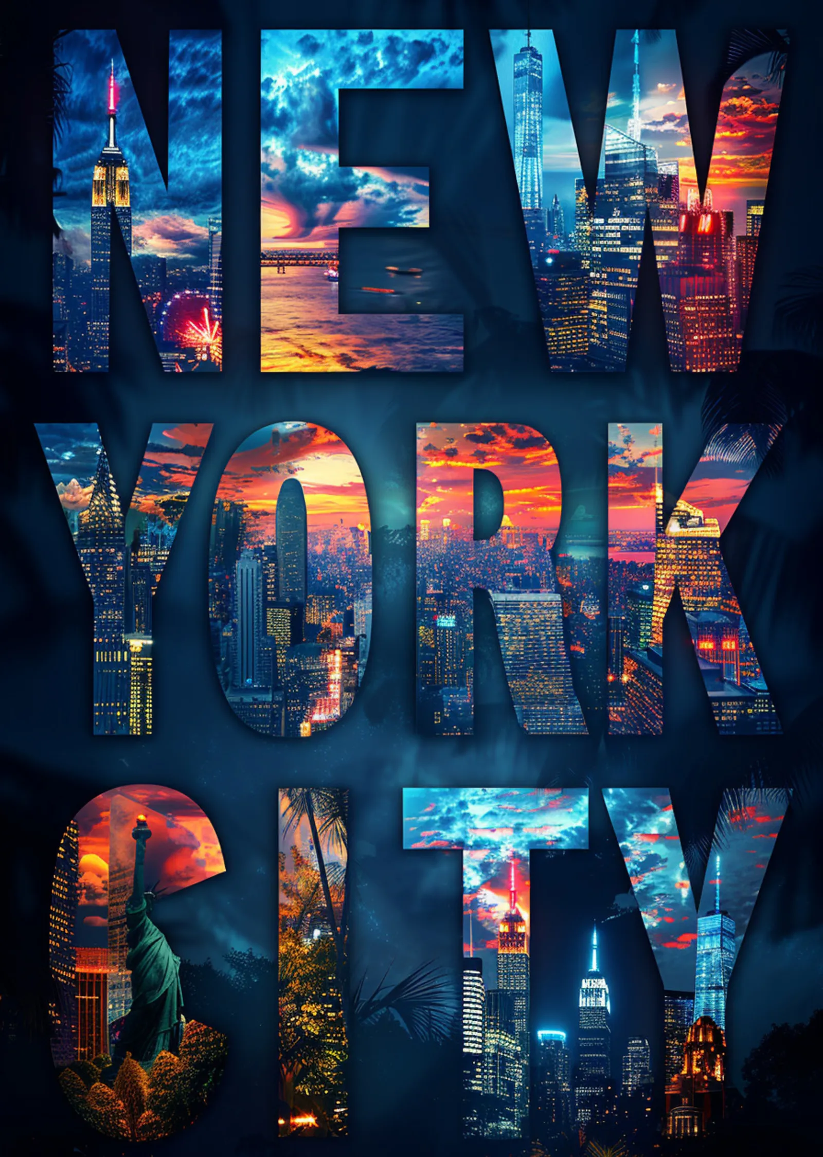 New York Şehir Manzaraları metal tablo
