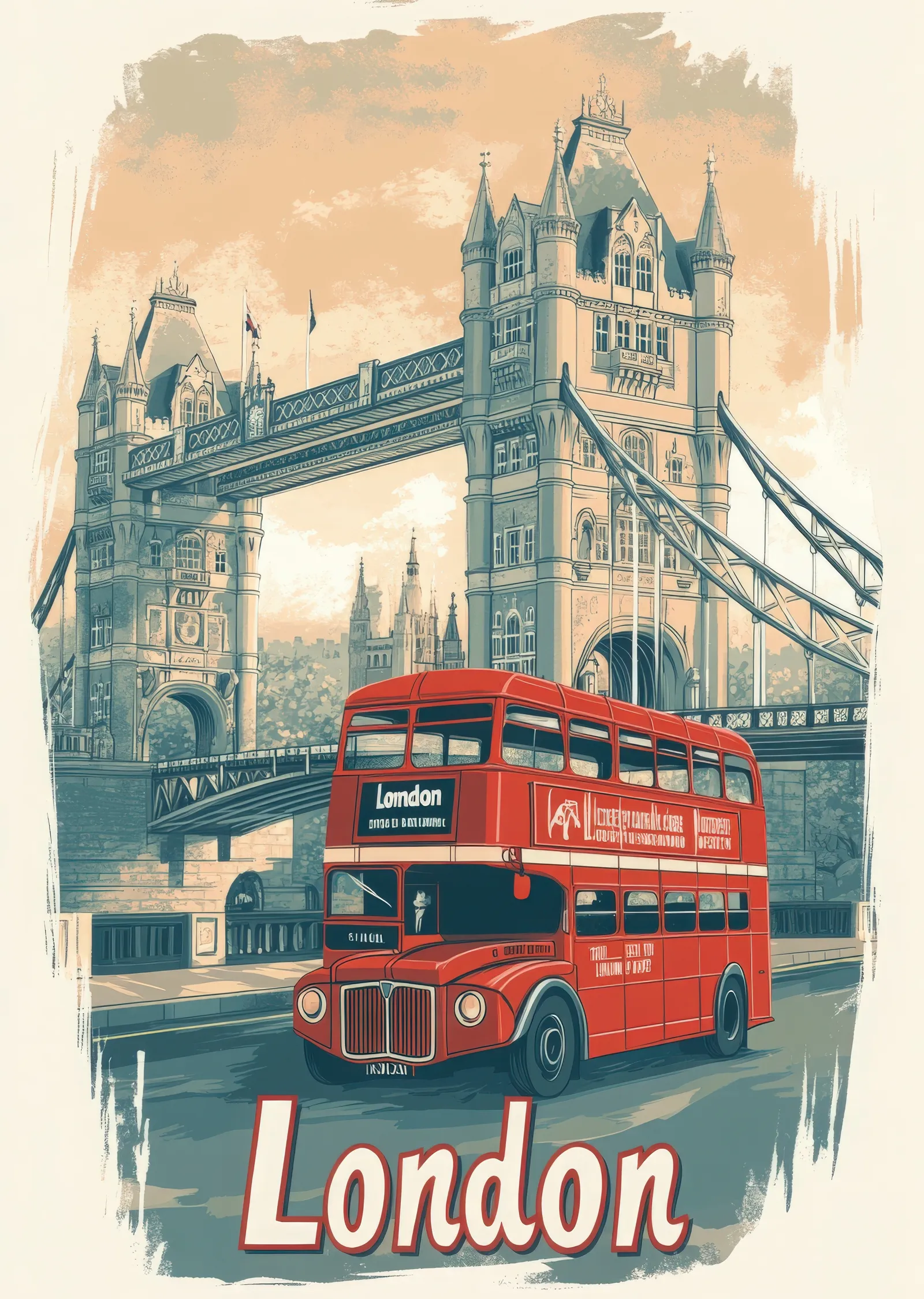 London Kulesi metal tablo