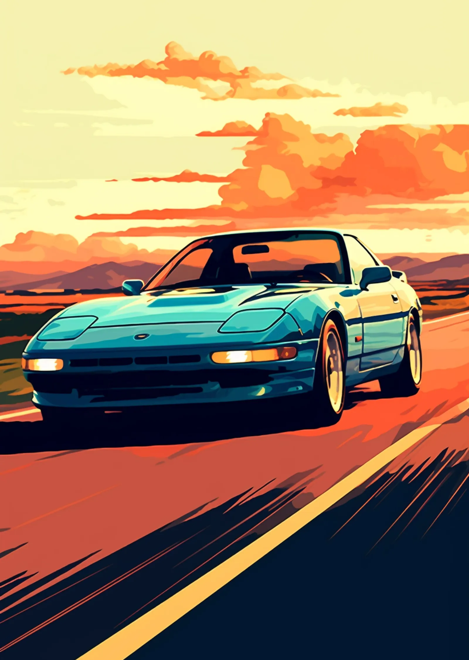 Nissan Skyline R32: Retro Rüya metal tablo