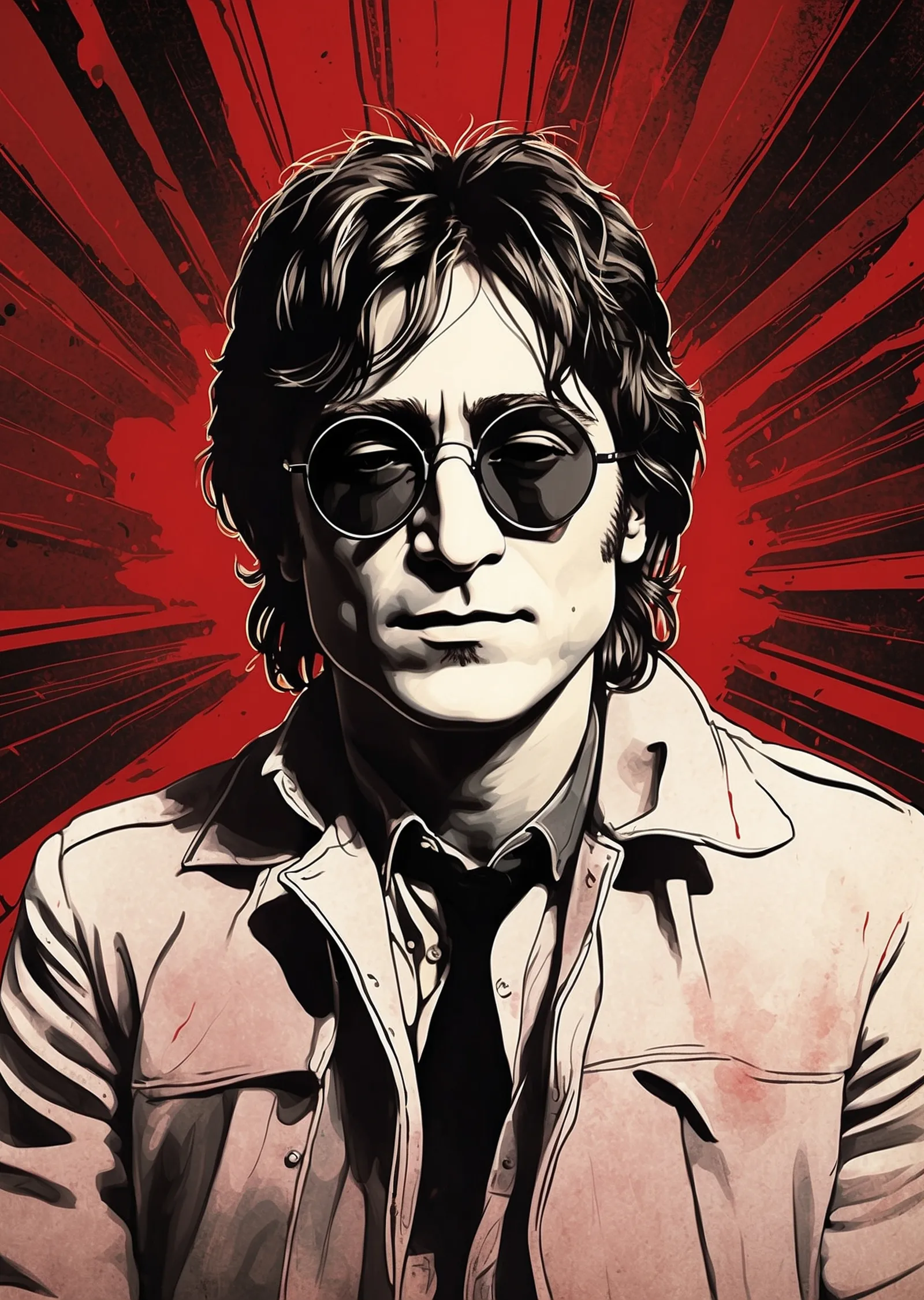 John Lennon Portresi metal tablo