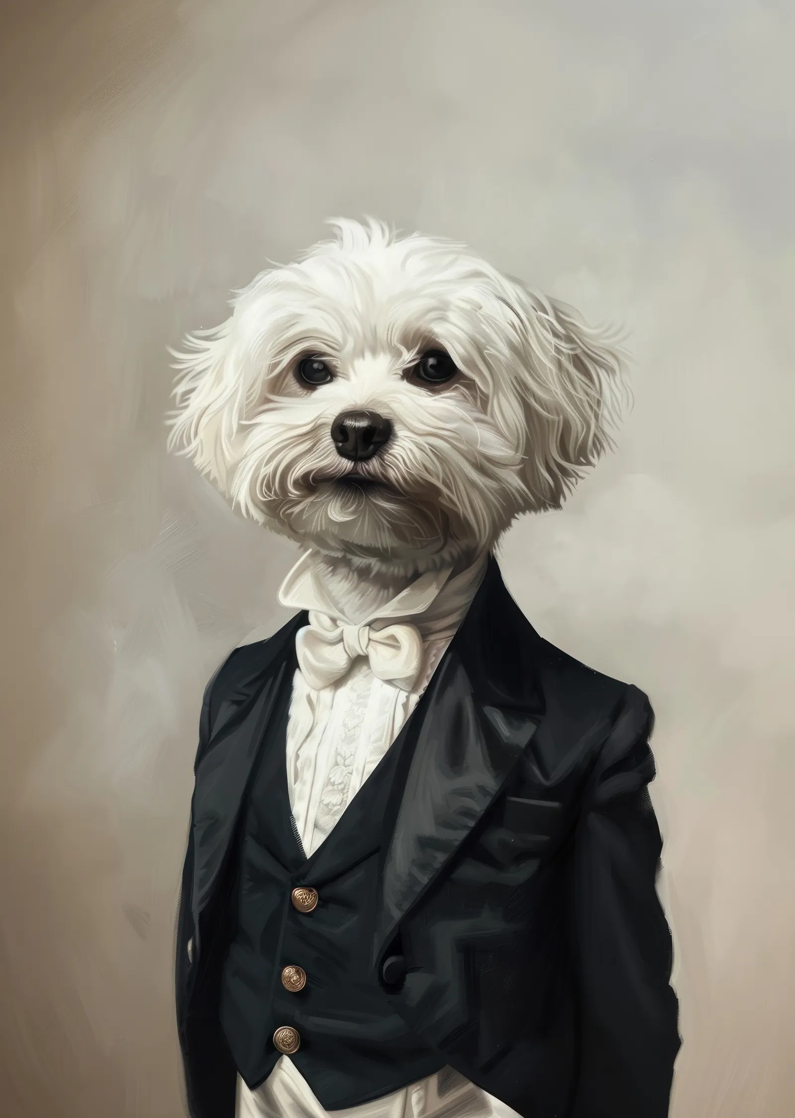 Beyefendi Köpek Portresi metal tablo
