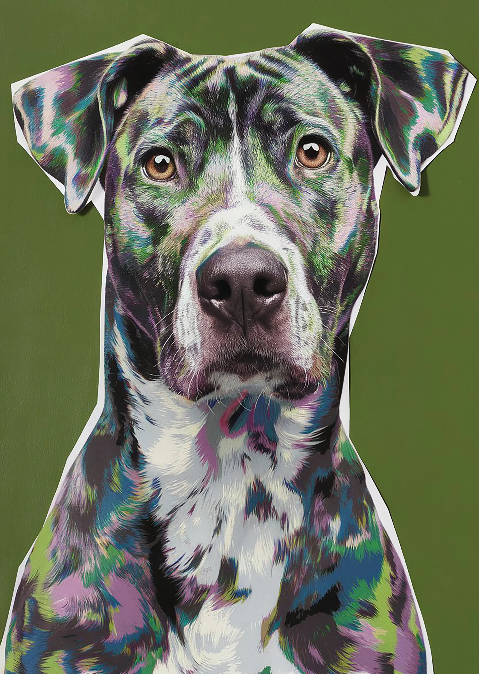 Sanat Eseri: Renkli Köpek Portresi metal tablo