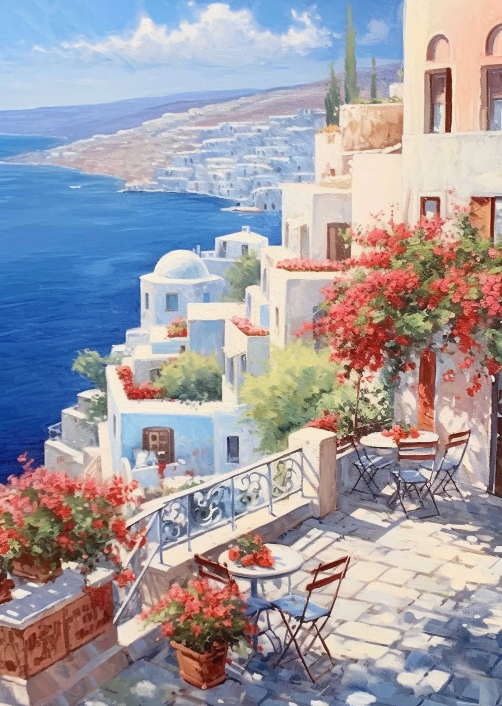 Santorini'nin Masalsı Manzarası metal tablo