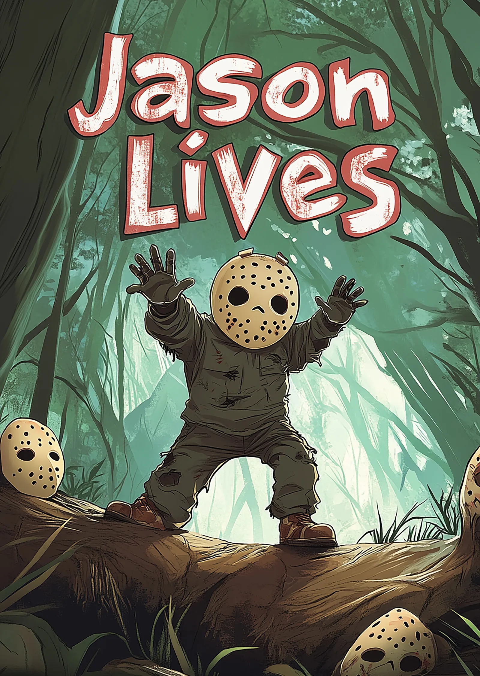 Jason Lives Film Afişi metal tablo