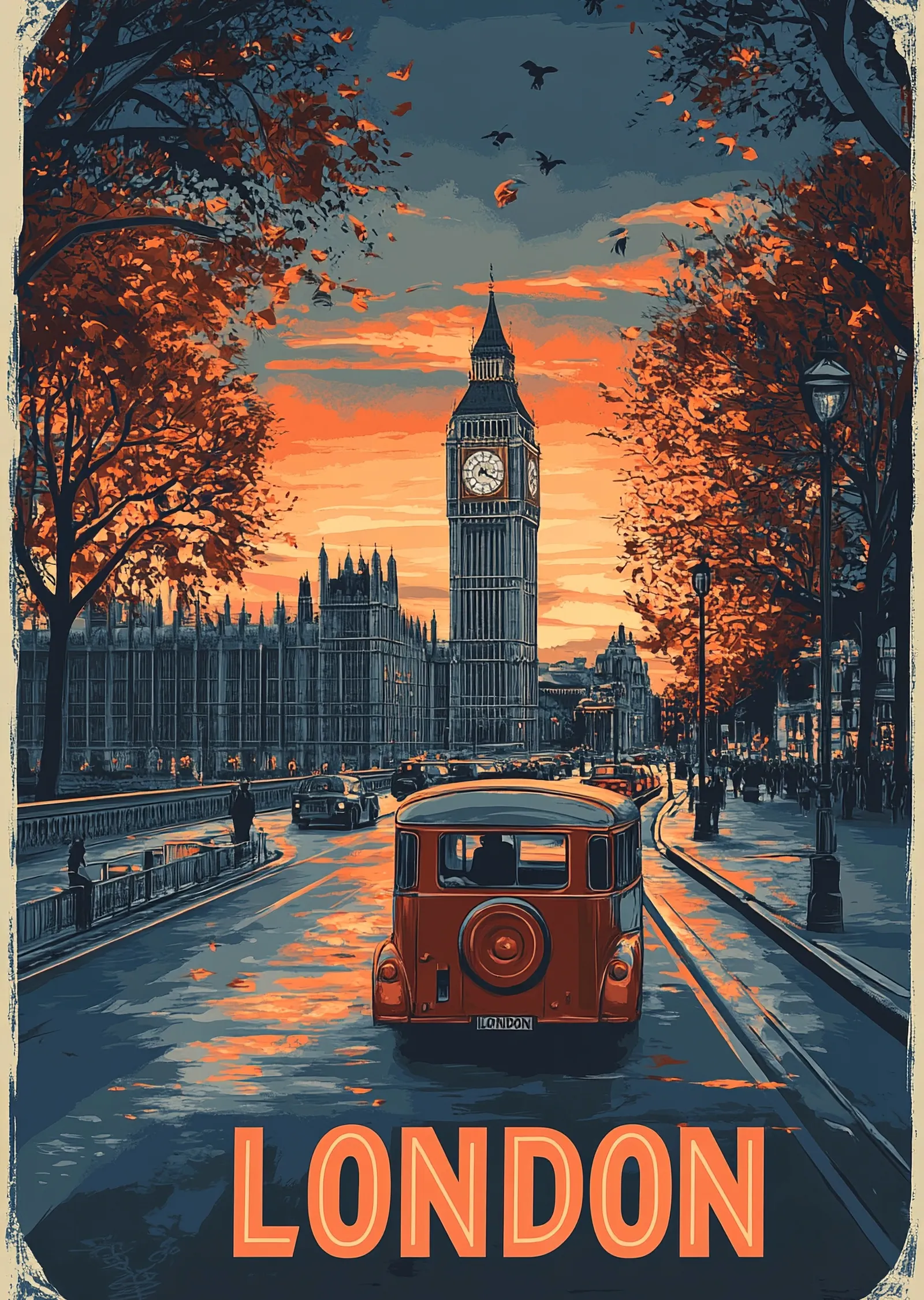 Londra metal tablo