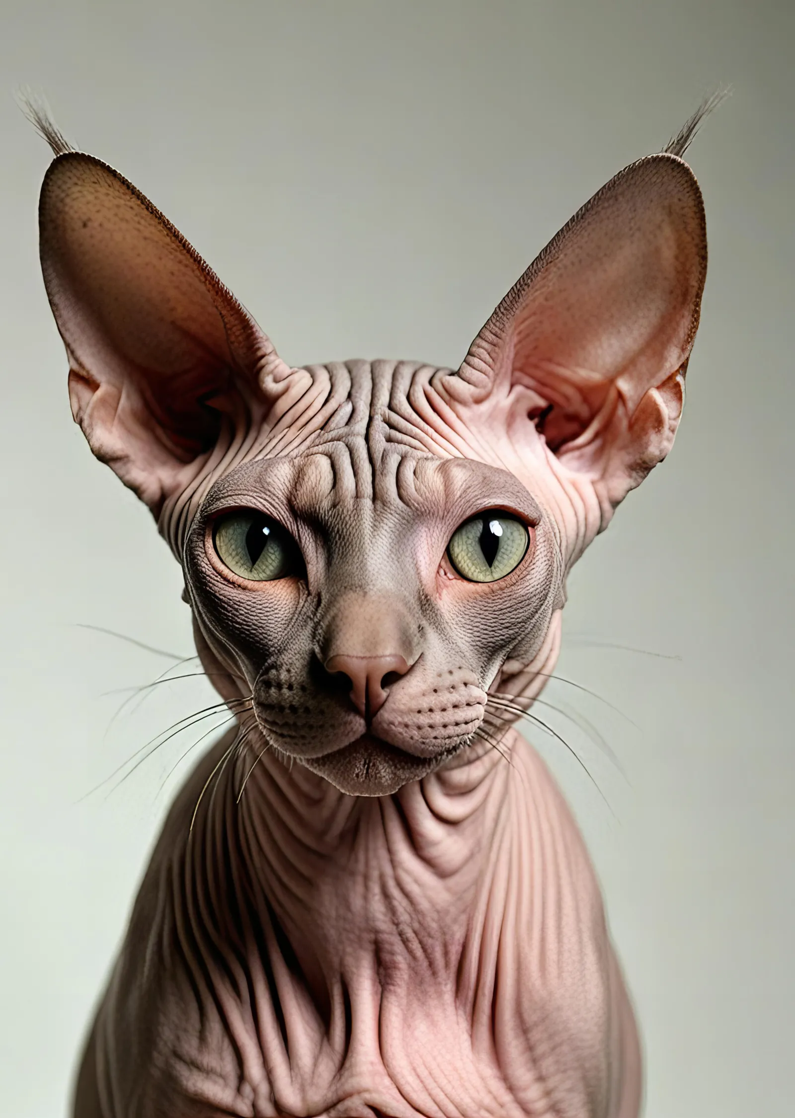 Sphynx Kedisi: Yüzdeki Detaylar metal tablo