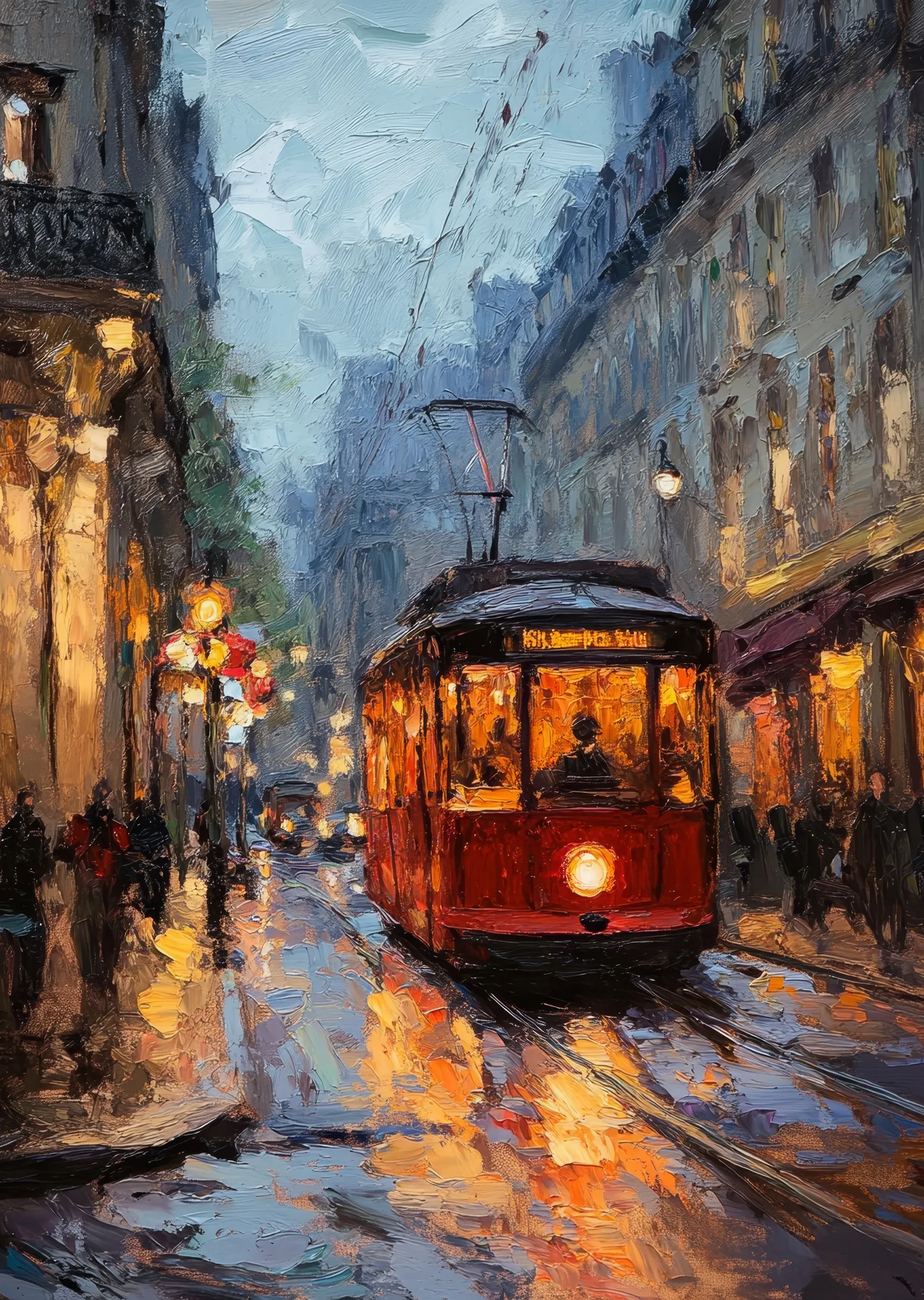 Paris Tramvayı: Yağlı Boya Şöleni metal tablo