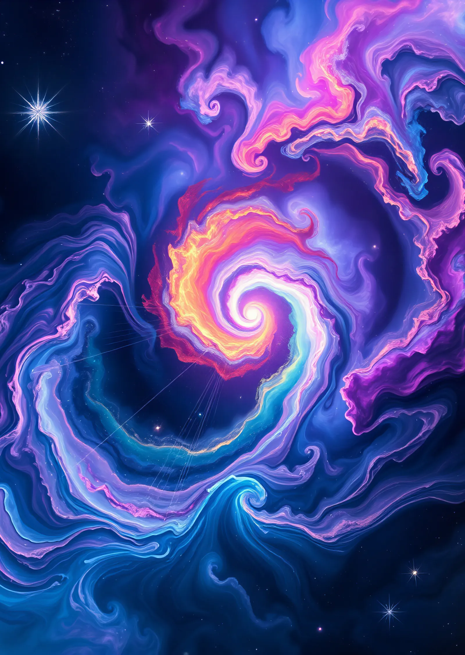 Kozmik Spiral: Renkli Galaksi ve Nebula Sanatı metal tablo