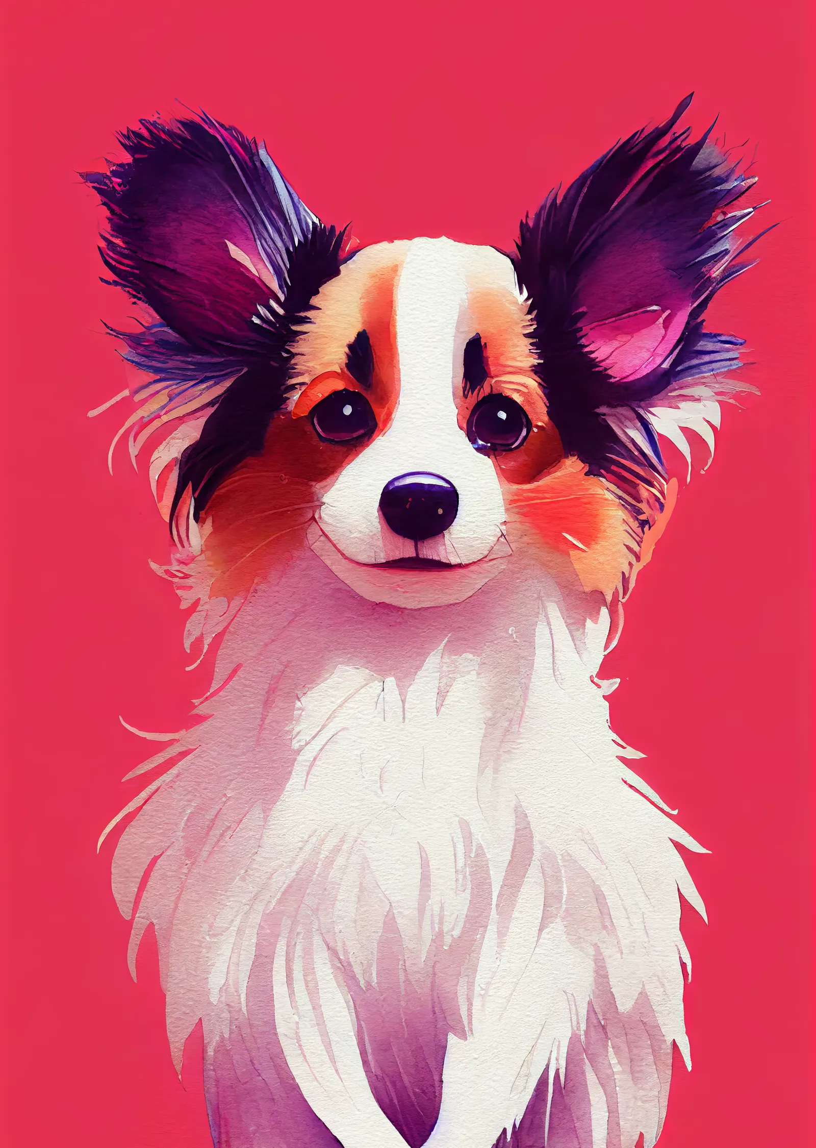 Evcil Hayvan: Sevimli Papillon Köpeği metal tablo