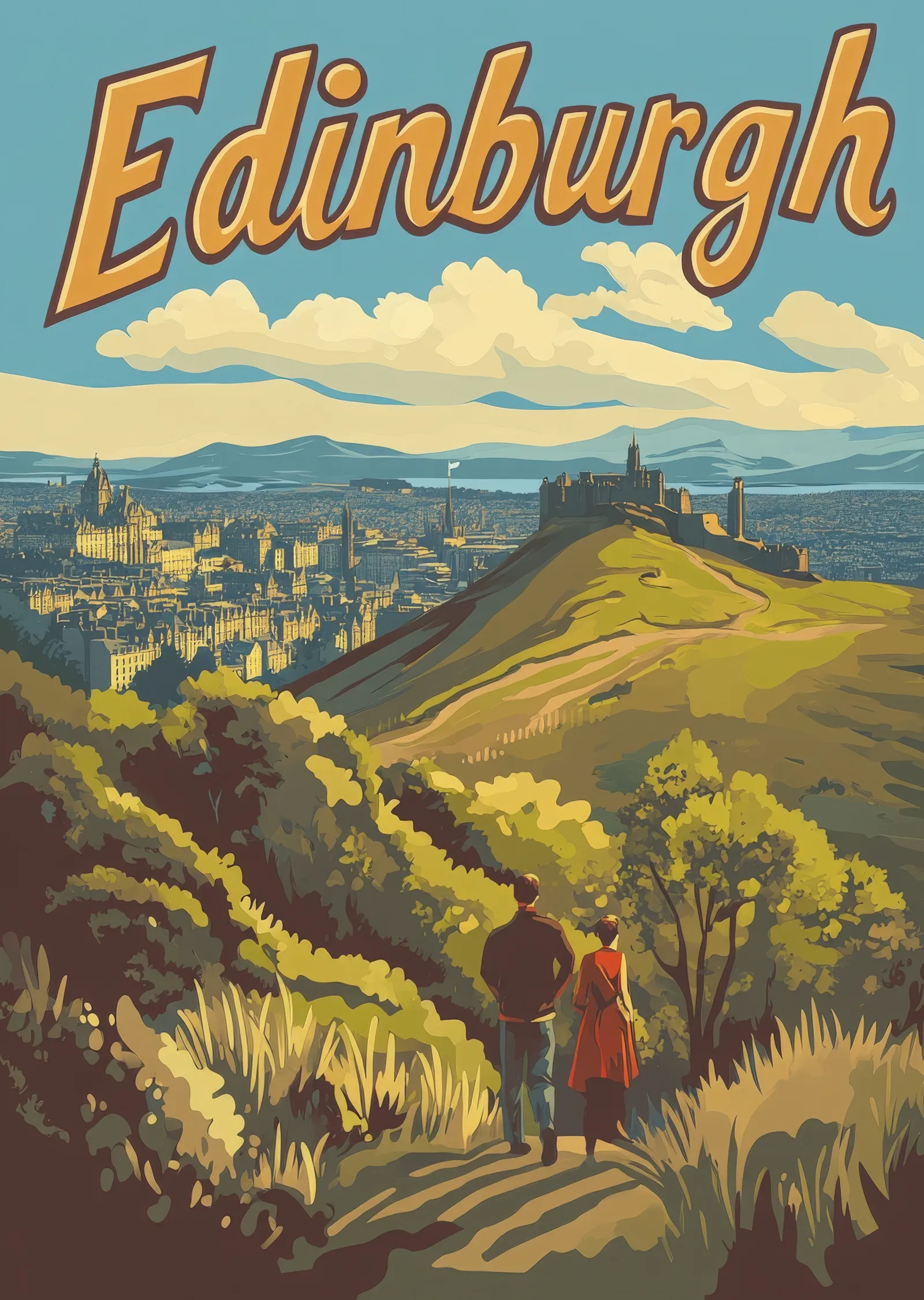 Edinburgh Şehir Manzarası metal tablo
