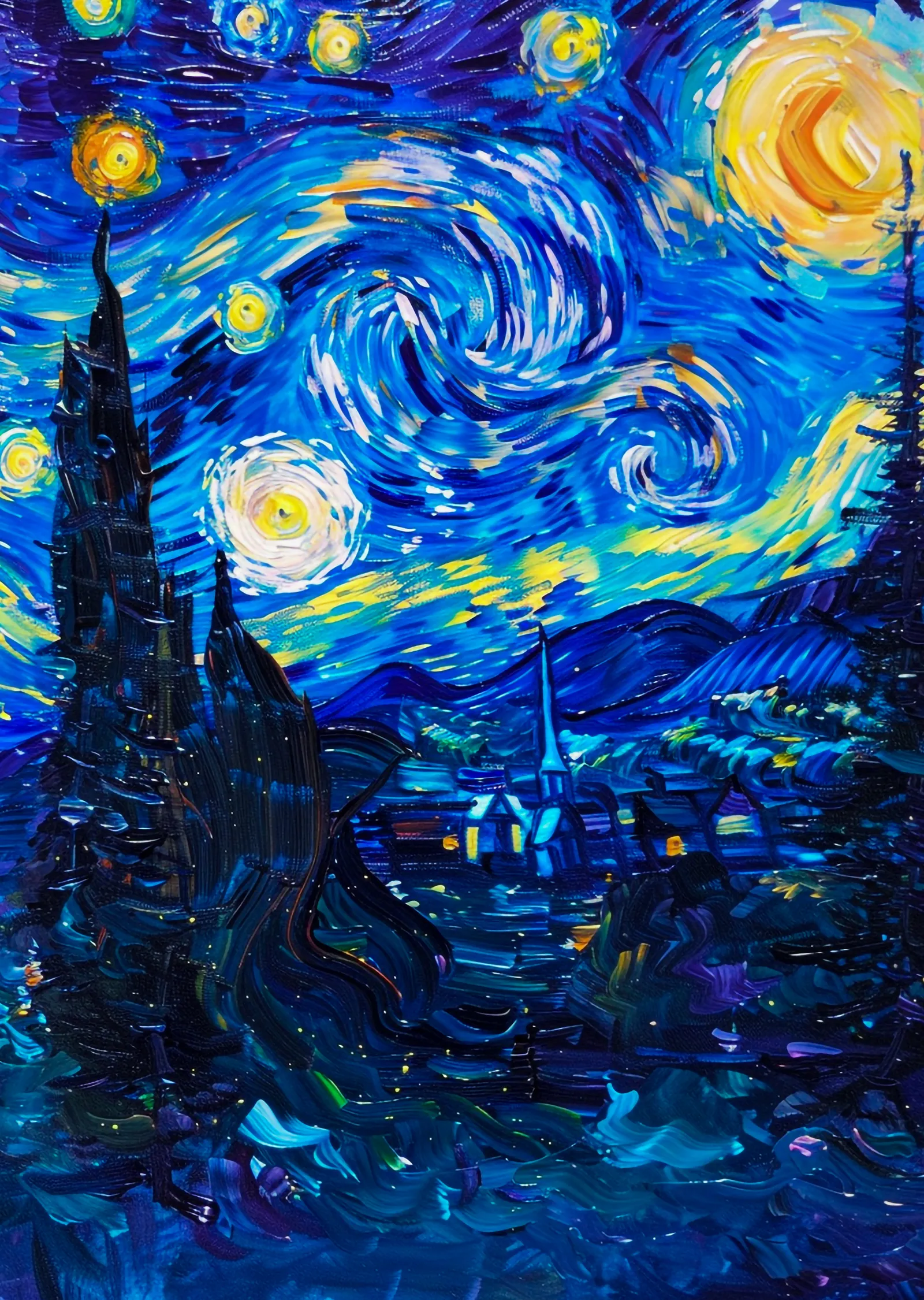 Yıldızlı Gece: Van Gogh'un İkonik metal tablo