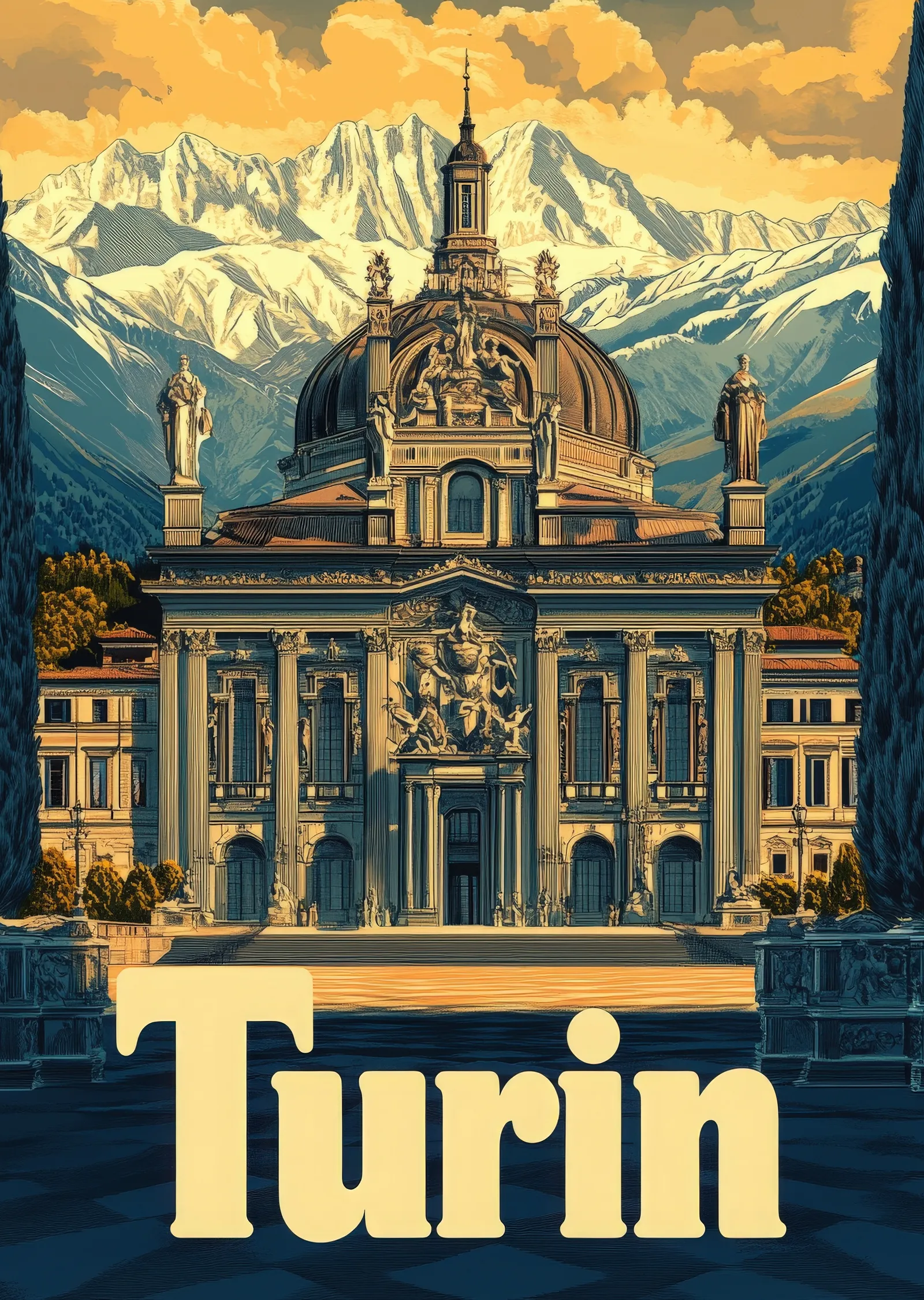 Torino: Superga Bazilikası metal tablo