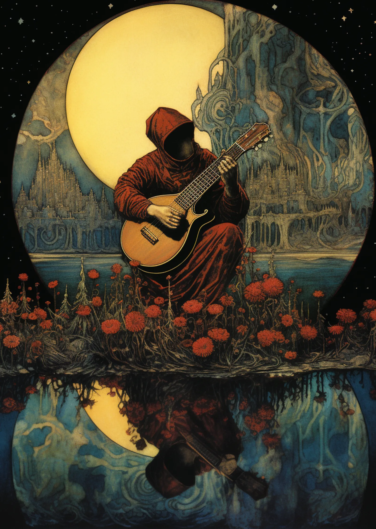 Gitar Çalan Figür metal tablo