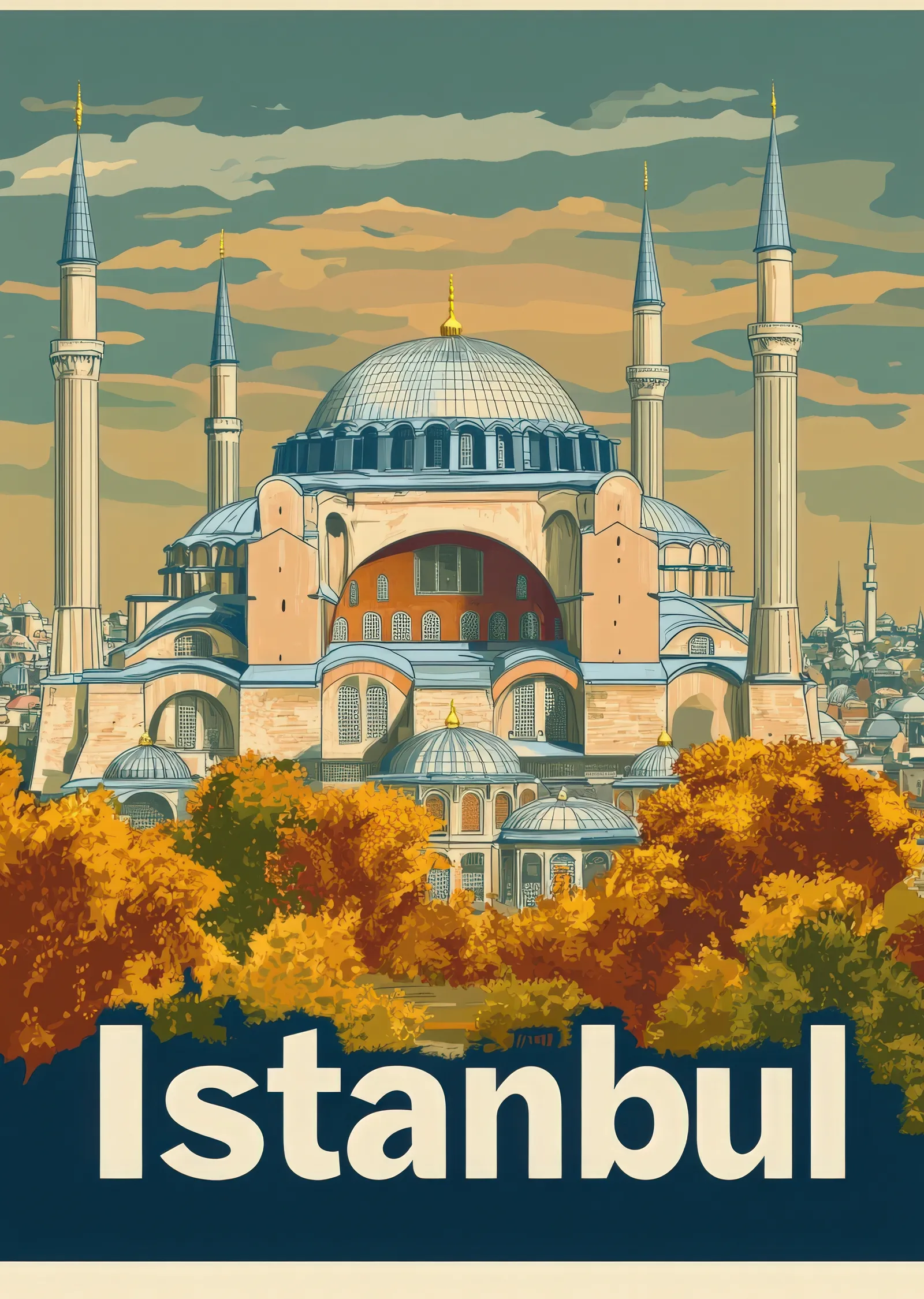 İstanbul: Ayasofya metal tablo