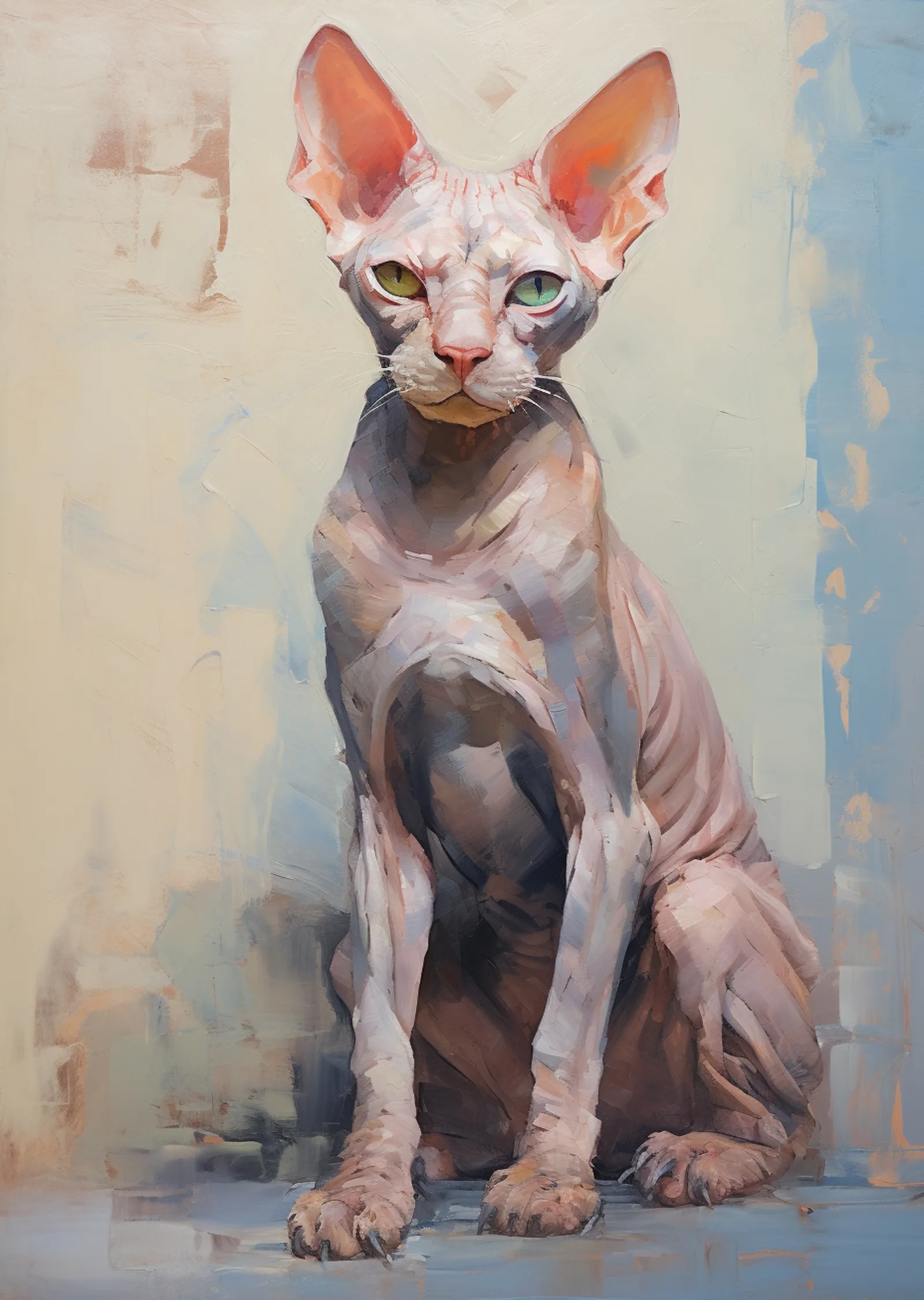 Sphynx Kedisi: Sanat Eseri metal tablo