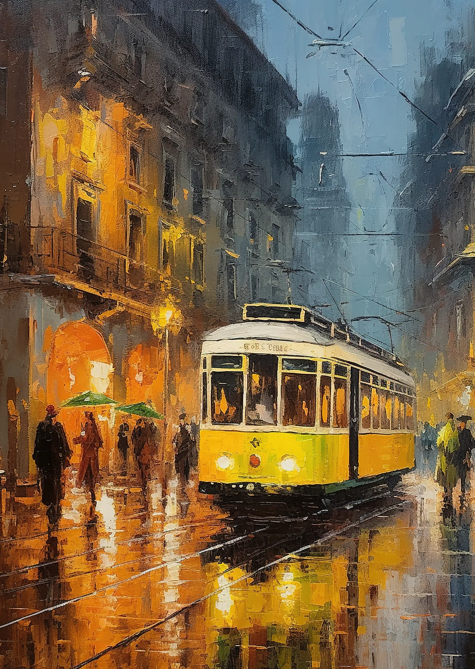 Sarı Tramvay metal tablo