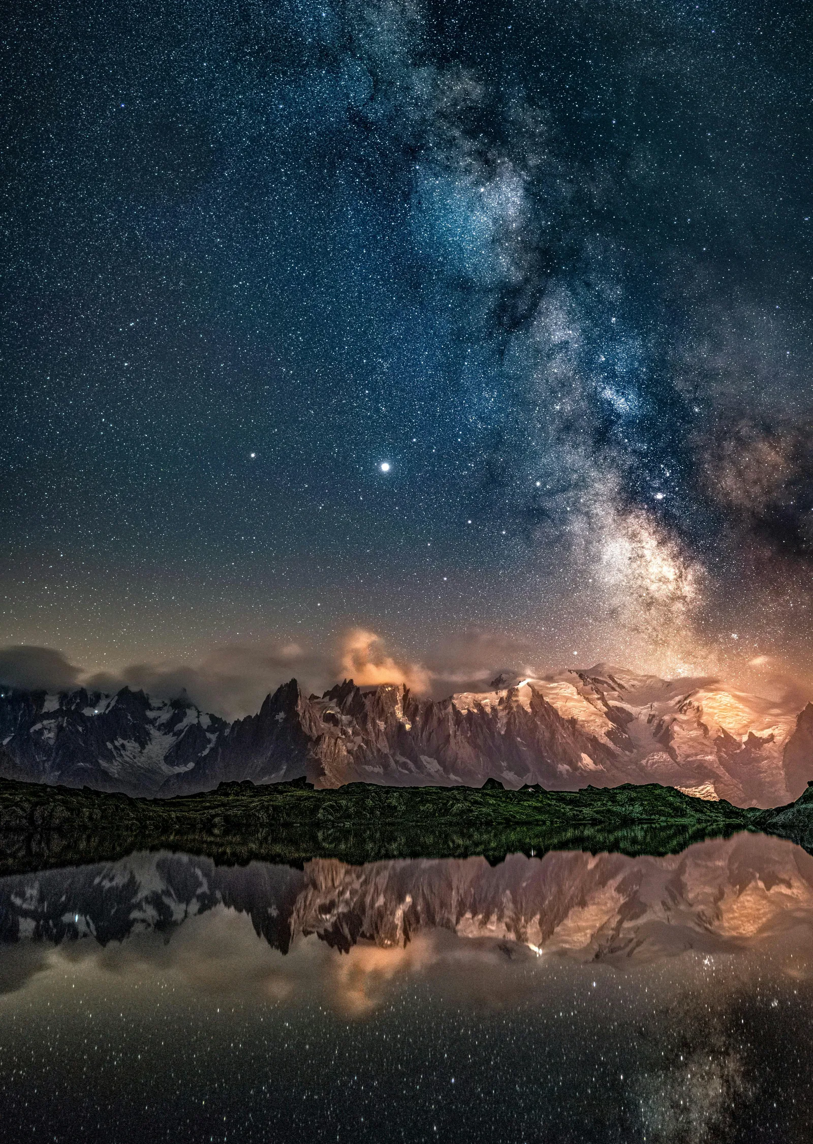 Milky Way Over Mont Blanc metal tablo