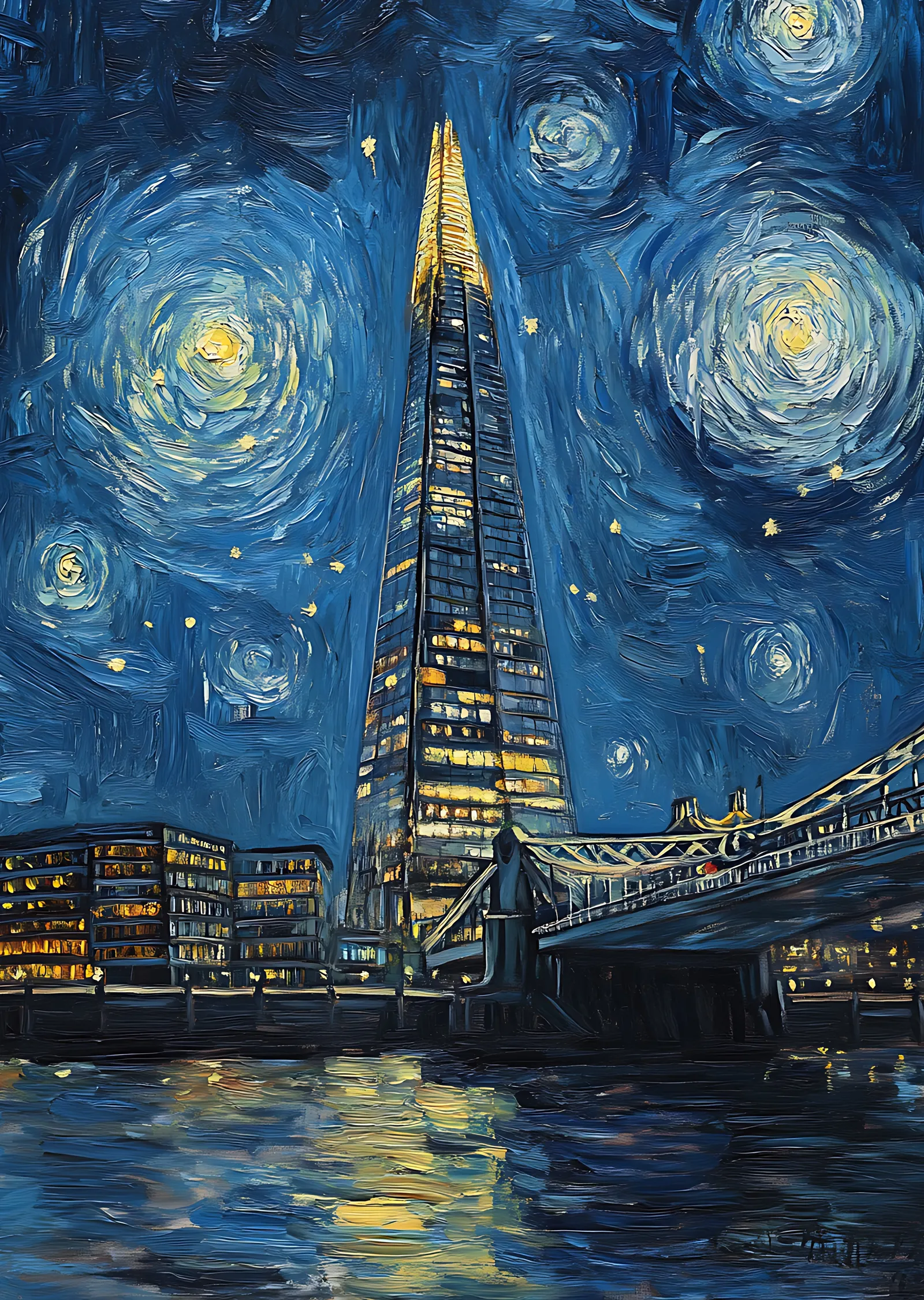 The Shard - Yıldızlı Gece metal tablo
