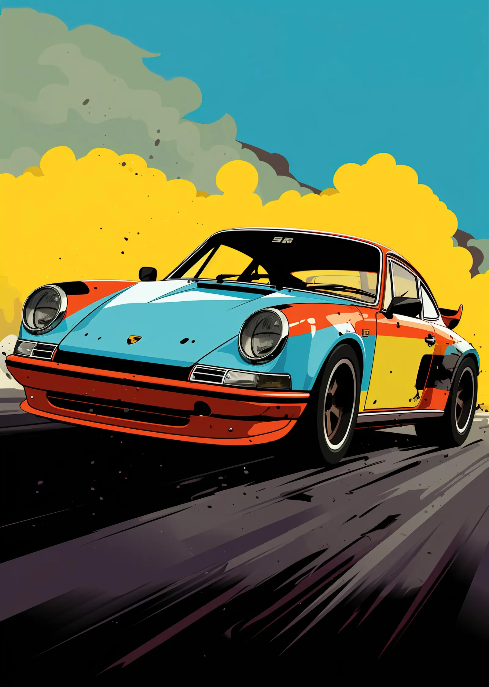 Porsche 911 Yarış metal tablo