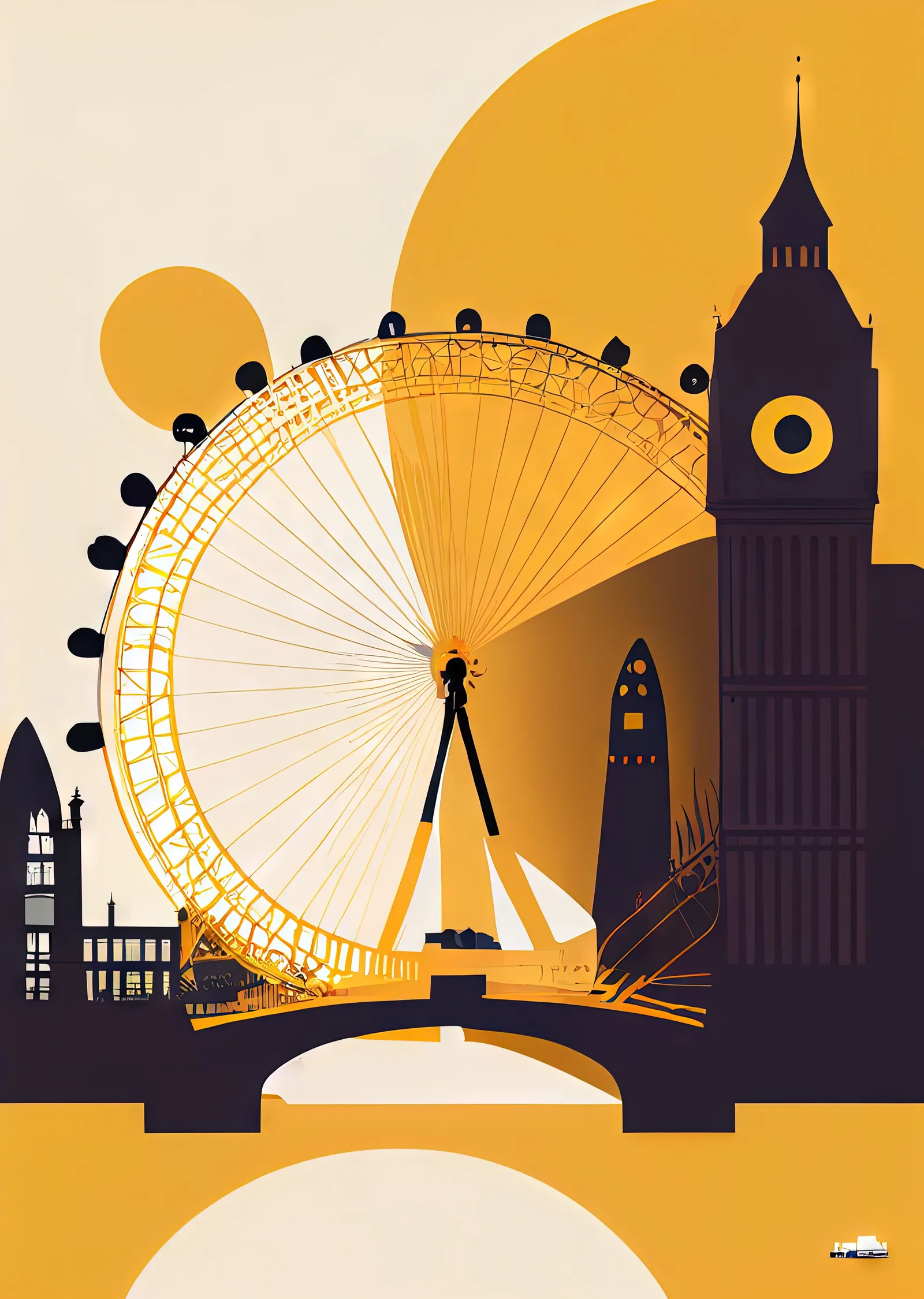 London Eye metal tablo