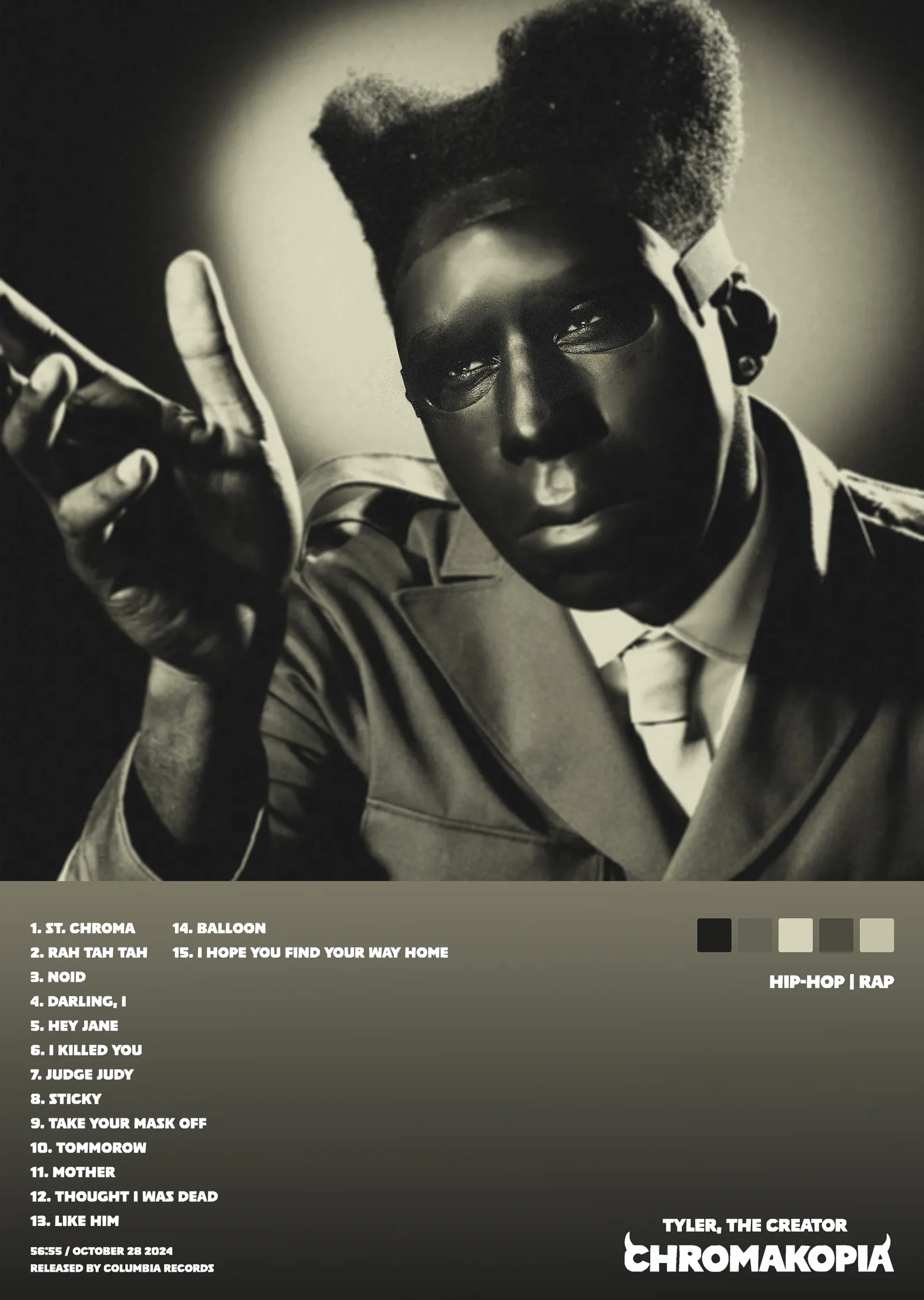 Tyler, The Creator - Chromakopia metal tablo