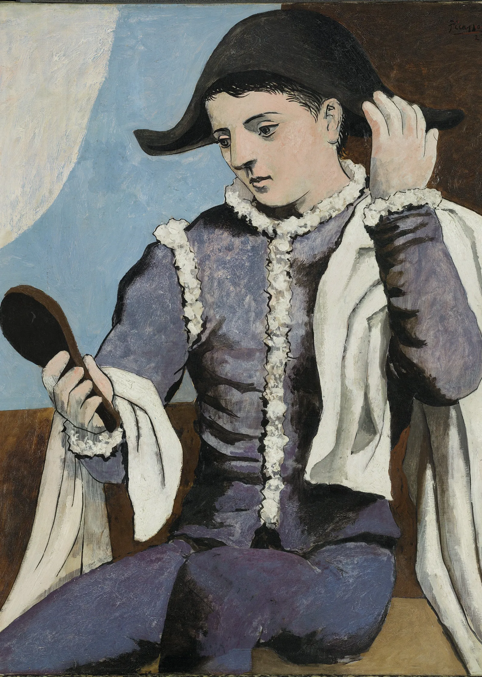 Picasso: Aynalı Harlequin metal tablo