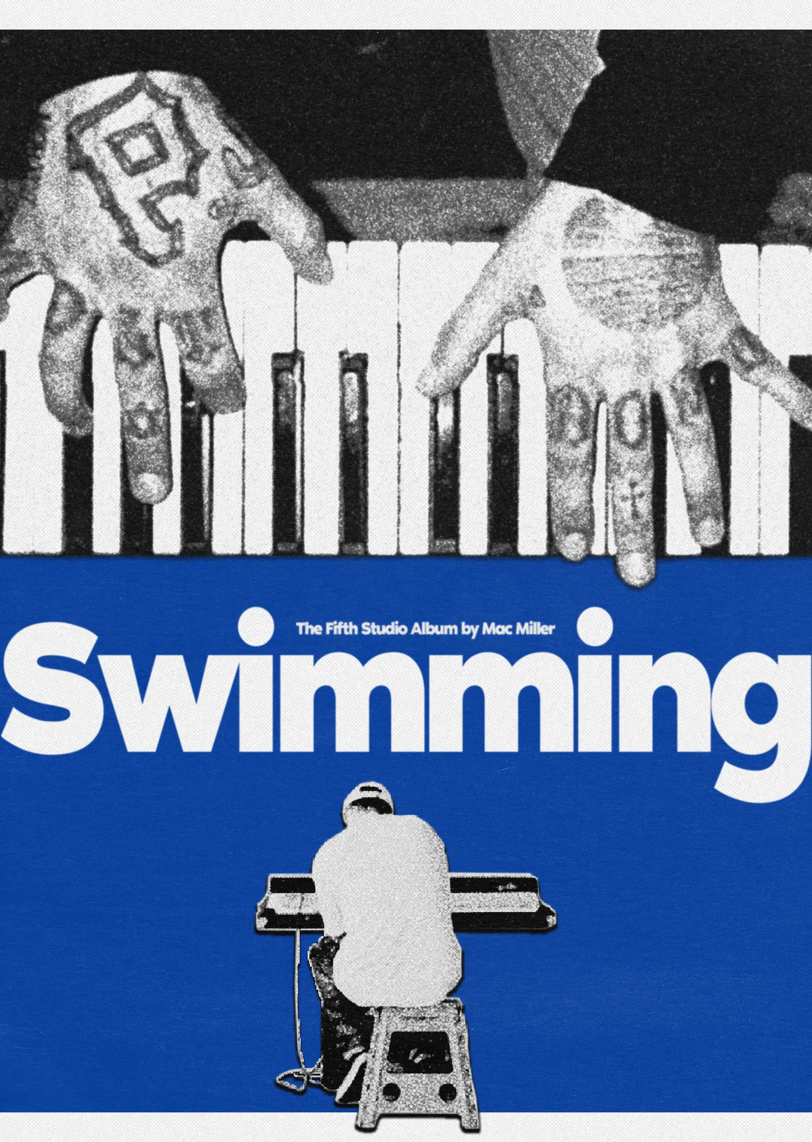 Mavi Arka Planlı Mac Miller: Swimming metal tablo