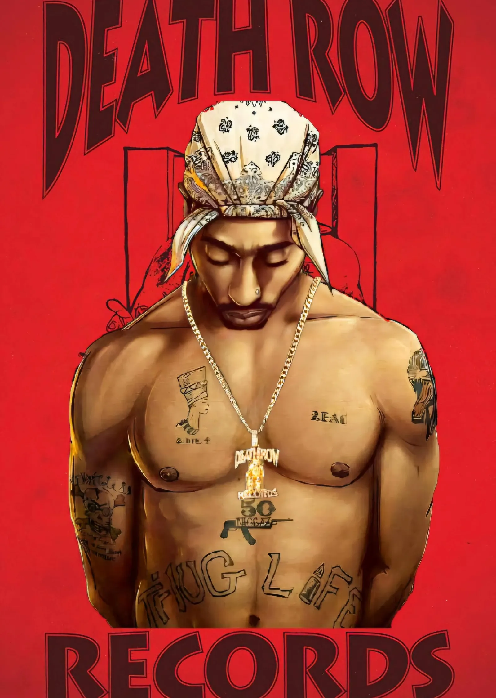 Tupac Shakur: Death Row Records metal tablo