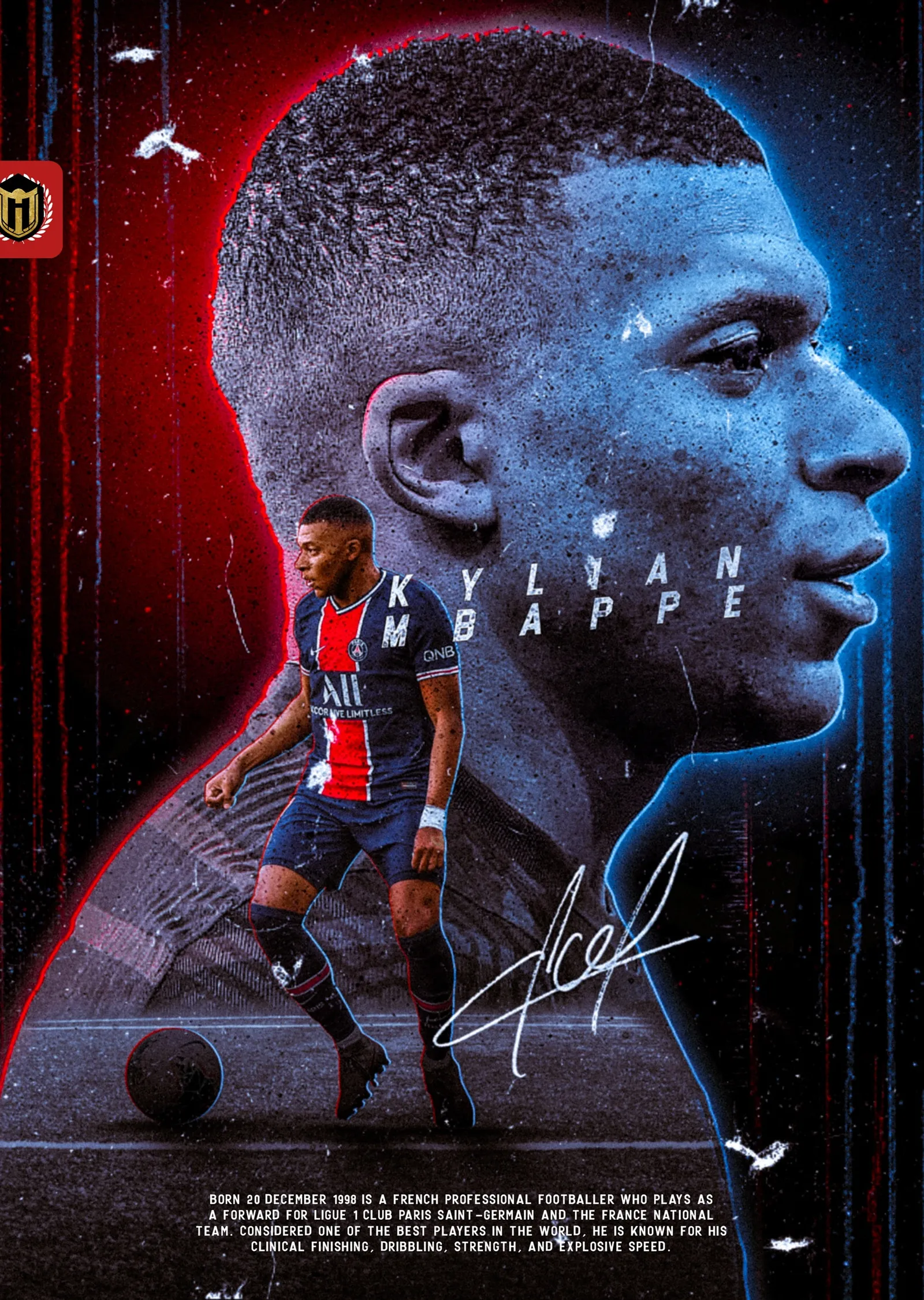 Kylian Mbappé Paris Saint-Germain Yıldızı metal tablo