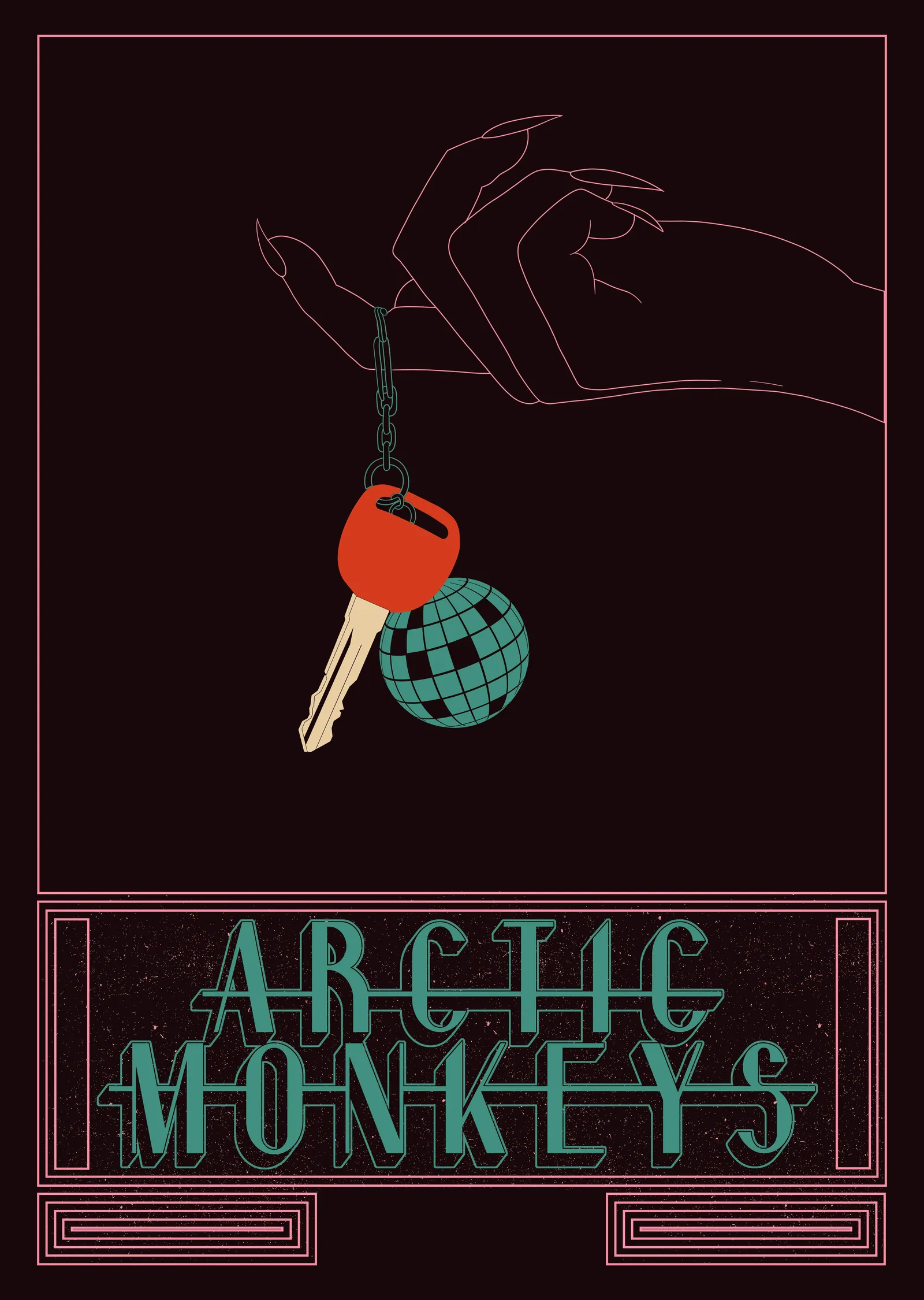 Arctic Monkeys: Anahtar ve Disko Topu metal tablo