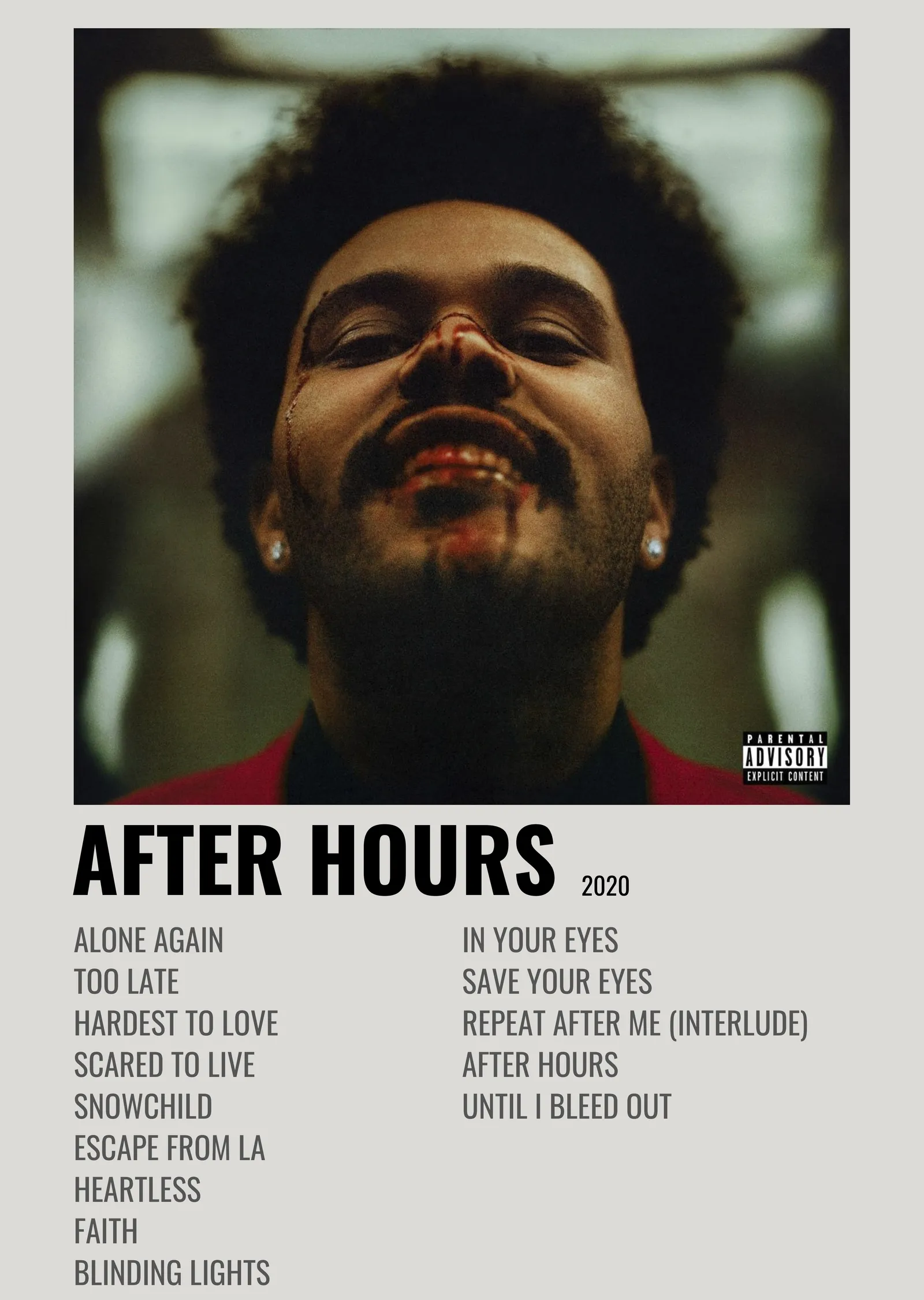 The Weeknd - After Hours metal tablo